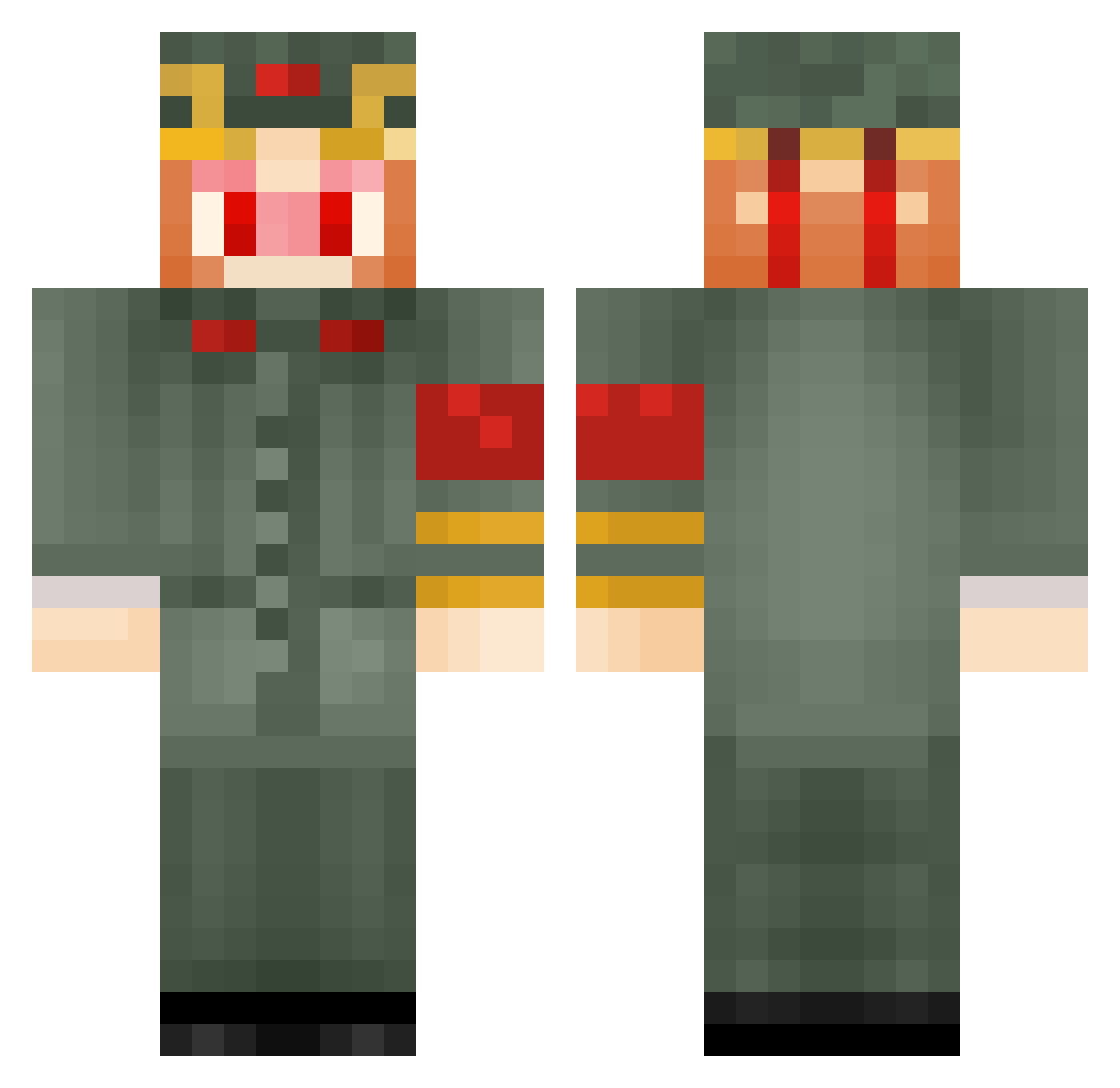 spicyespio Minecraft skin, front and back view