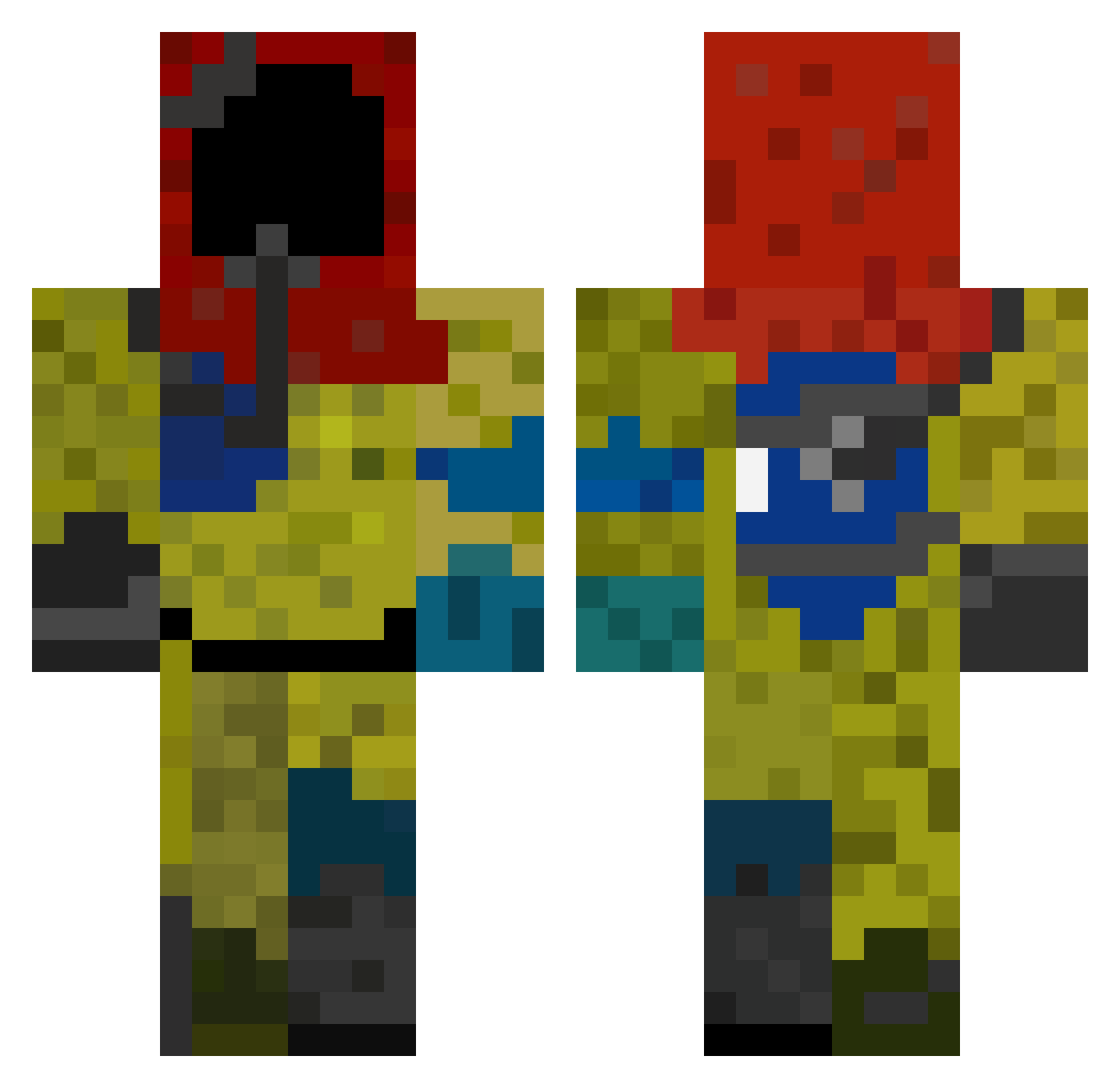snysyhmi Minecraft skin, front and back view