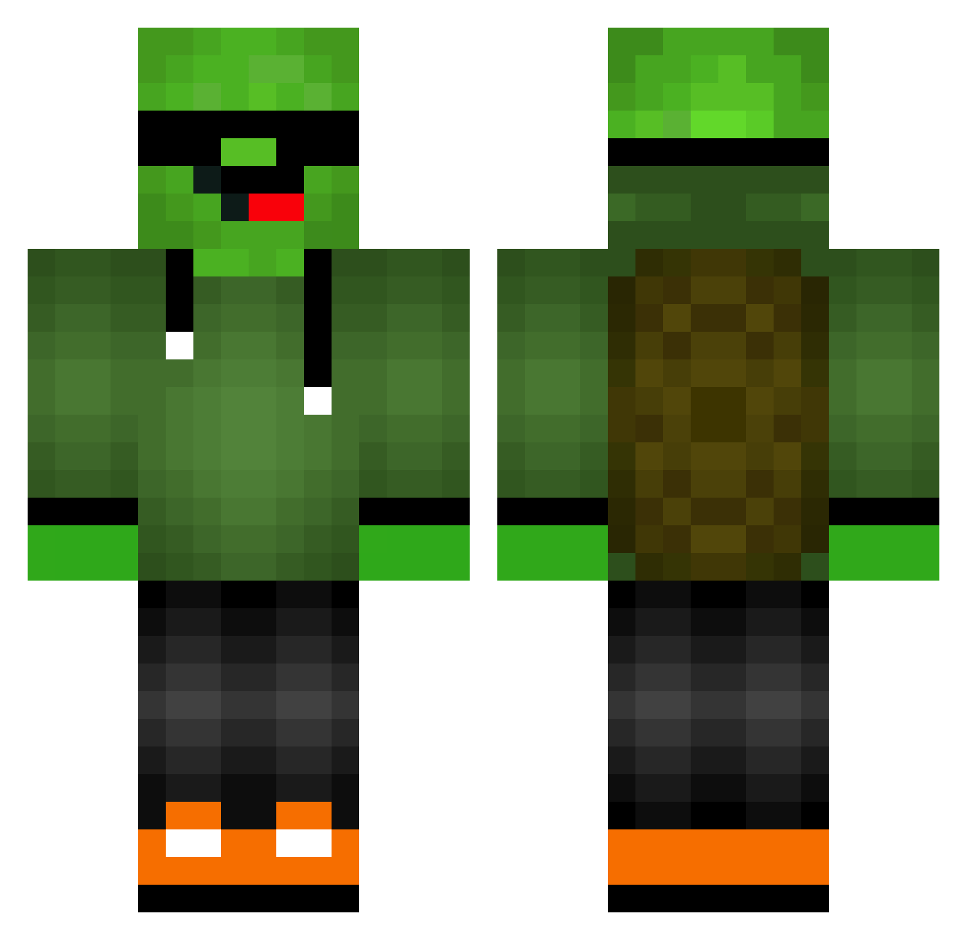 Pyruvic Minecraft skin, front and back view