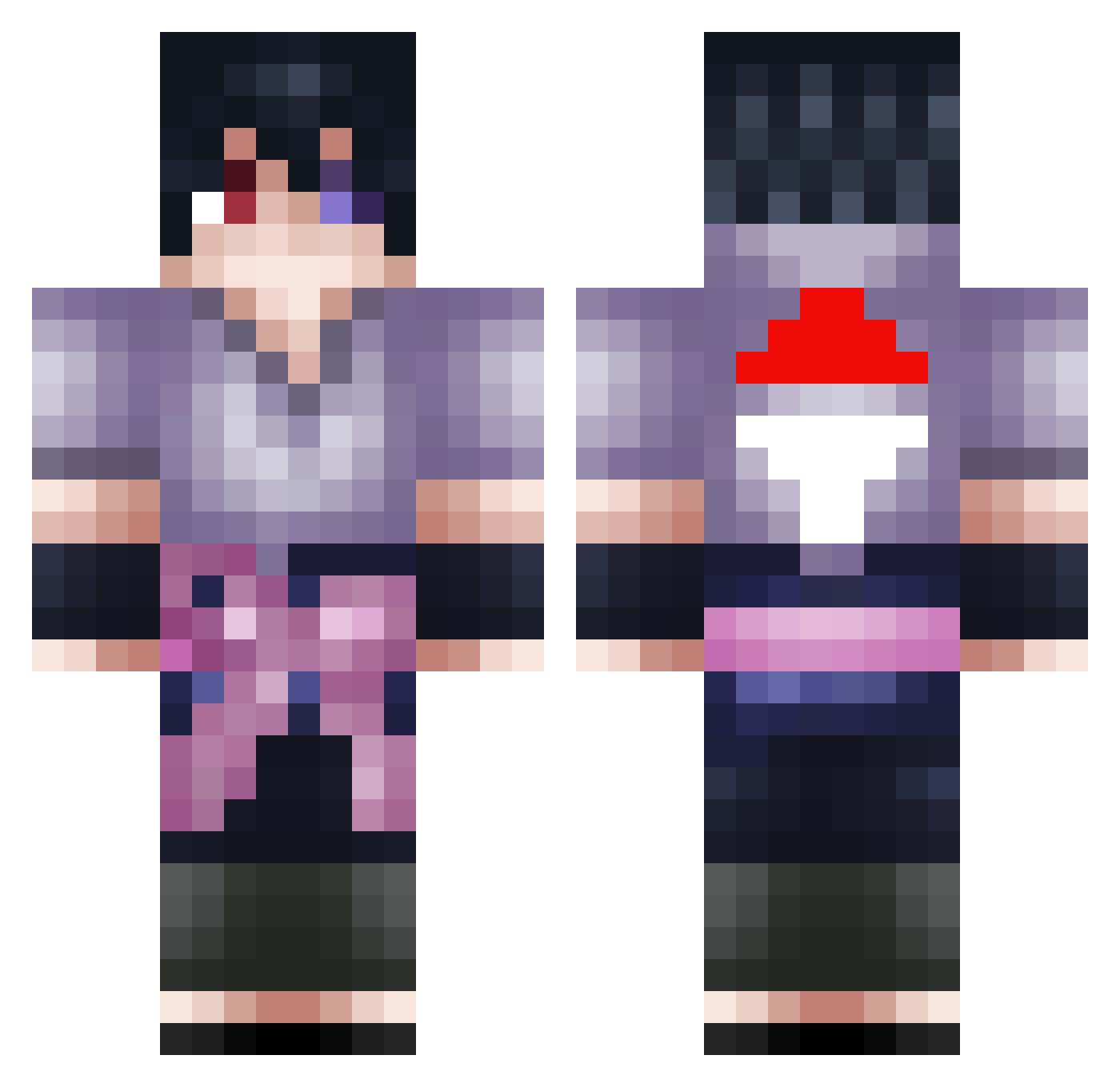 CiaxWasTaken Minecraft skin, front and back view