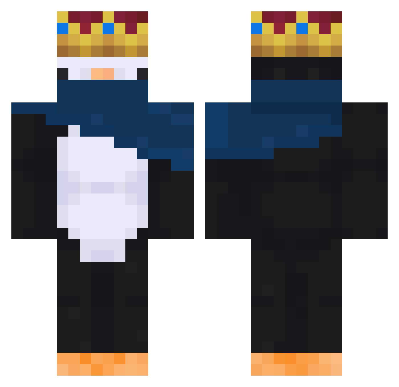 Swoopzyy Minecraft skin, front and back view