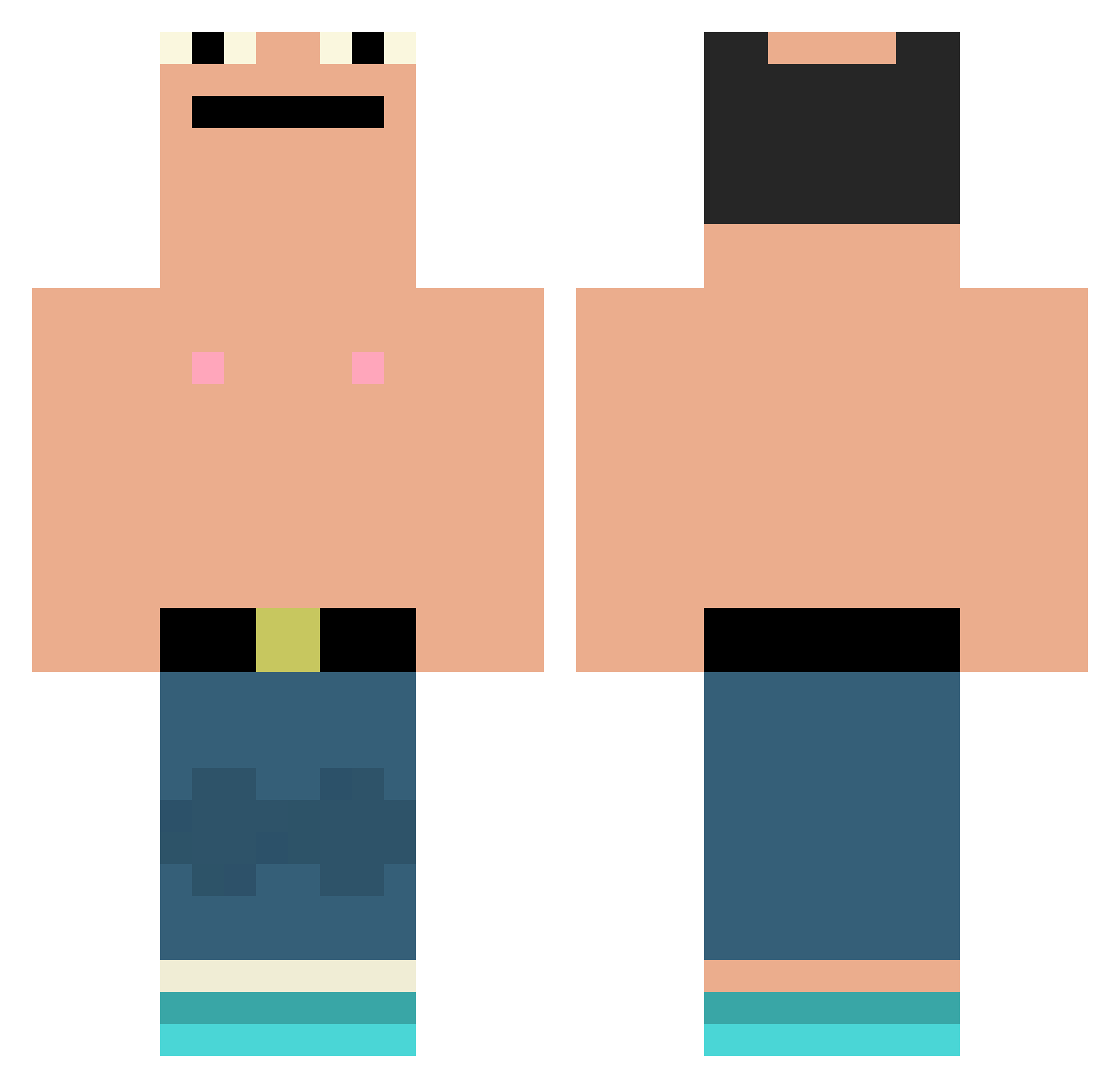 Azskiip Minecraft skin, front and back view