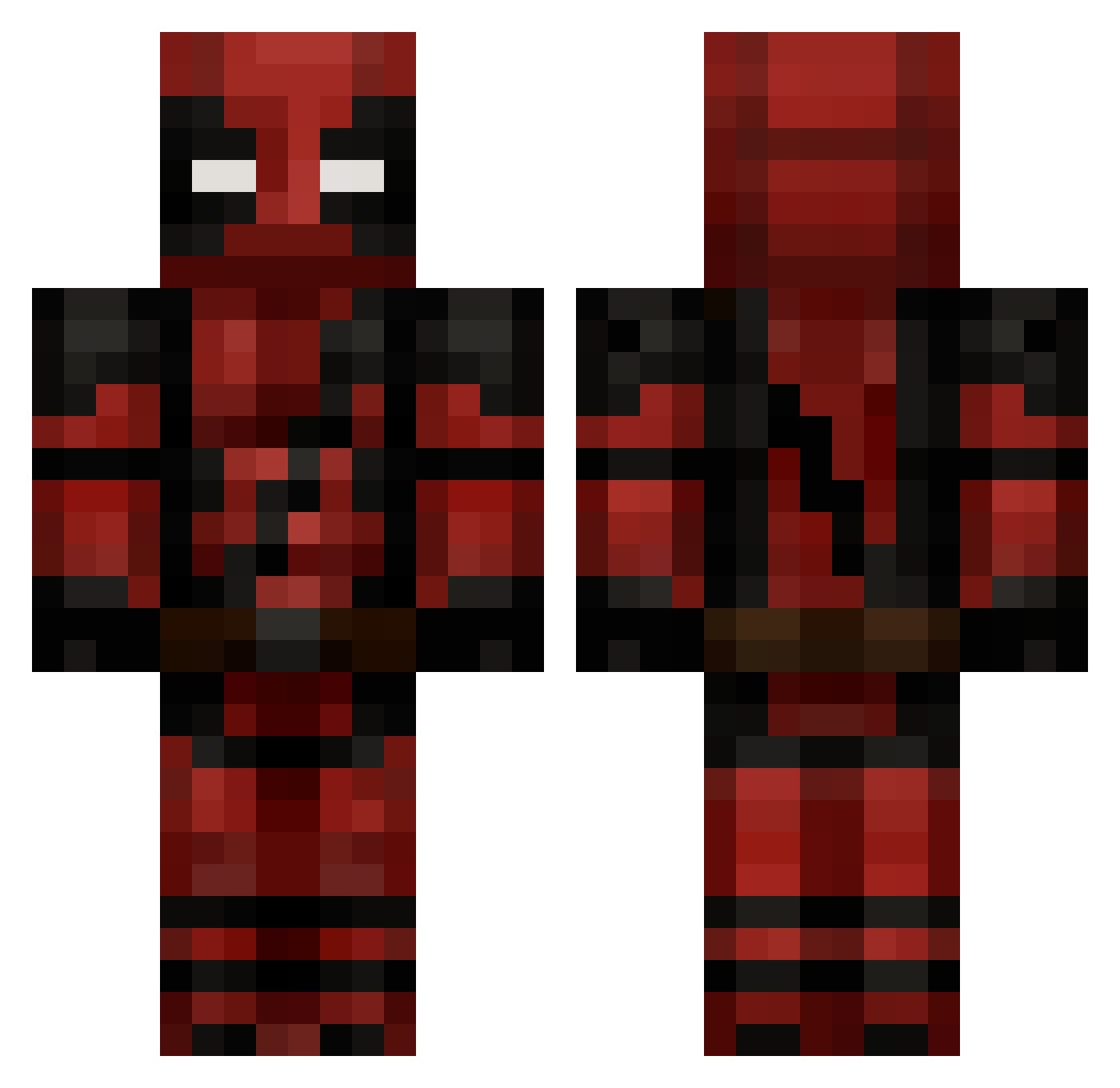 SpikeTV Minecraft skin, front and back view
