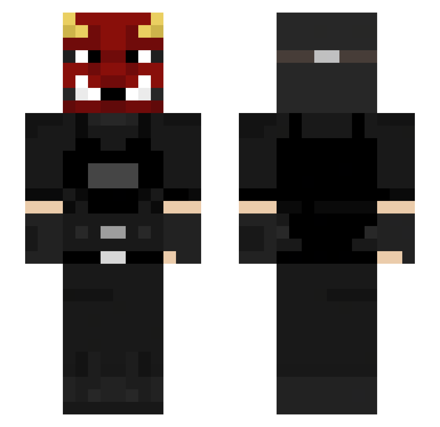 Einfax_Green Minecraft skin, front and back view