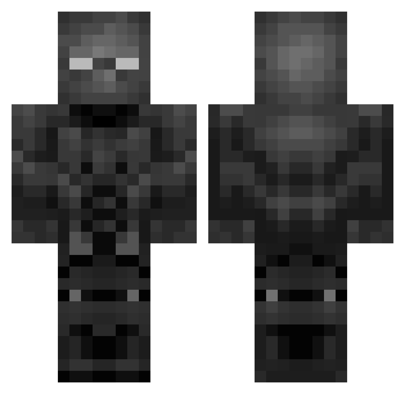 Yonx20 Minecraft skin, front and back view