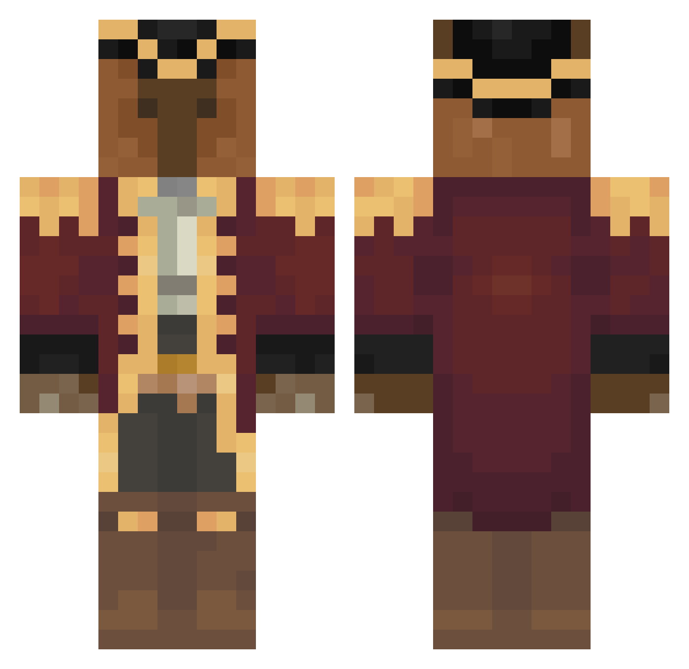 R4gn0r0ck Minecraft skin, front and back view