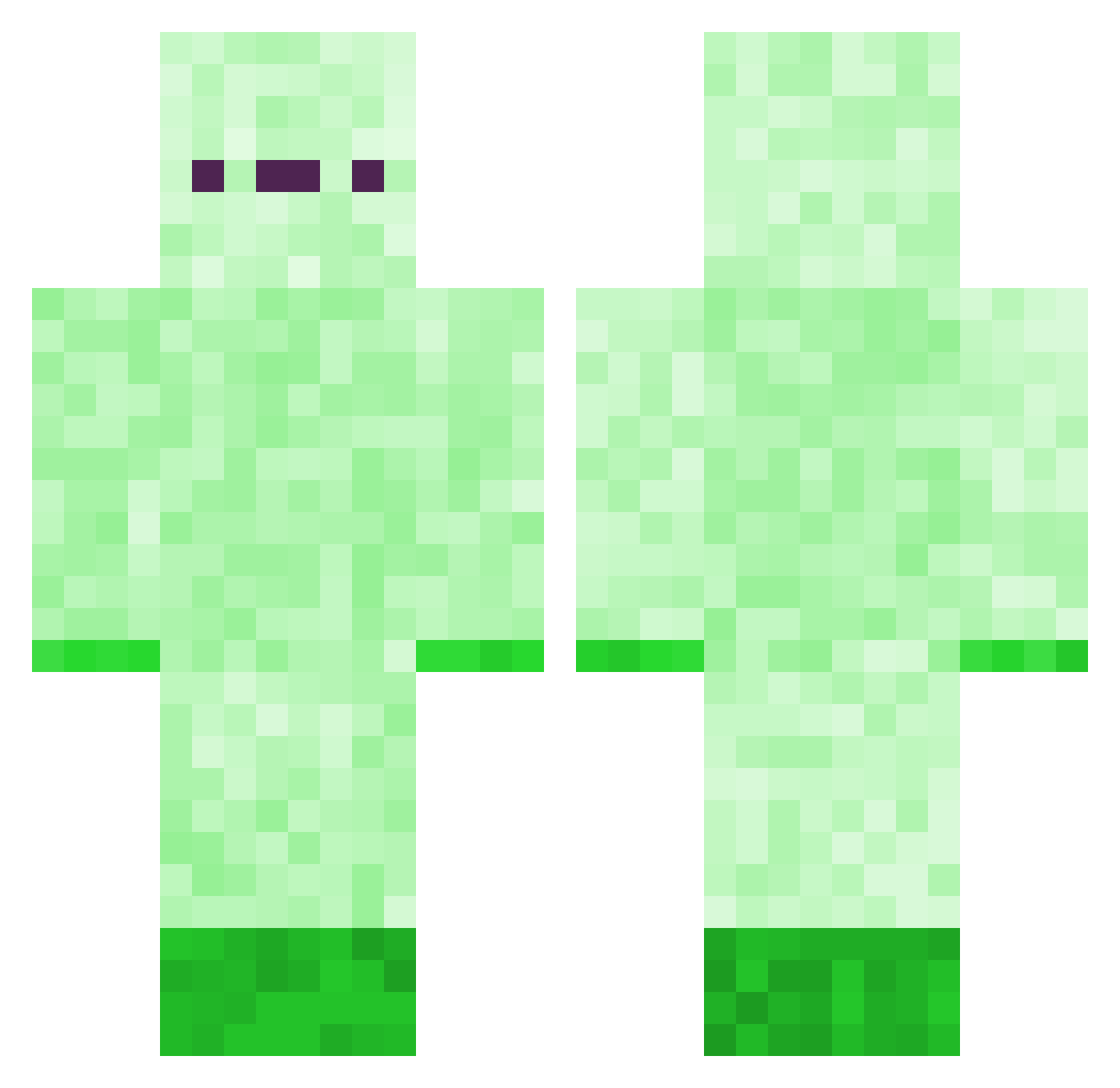 frysts Minecraft skin, front and back view