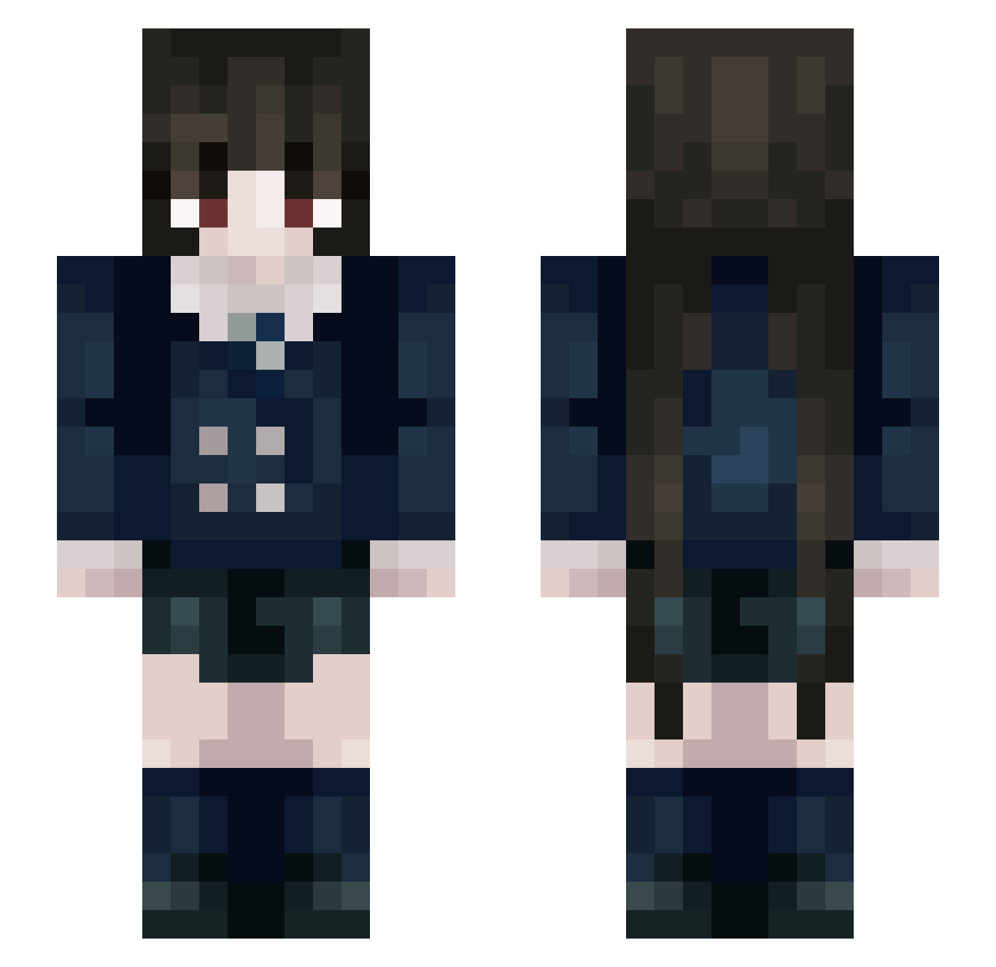 the_13 Minecraft skin, front and back view