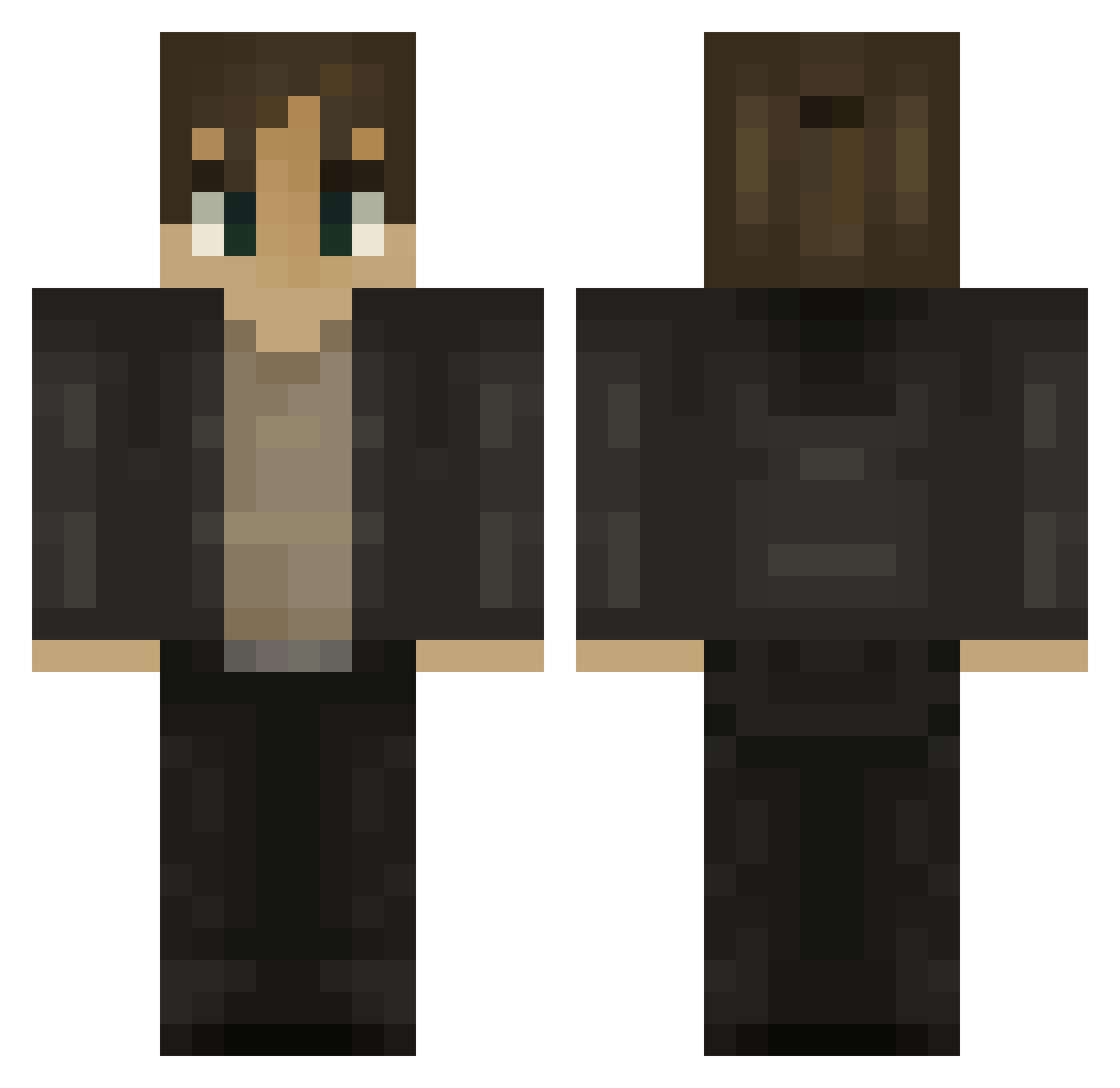 ImperatorDiego Minecraft skin, front and back view