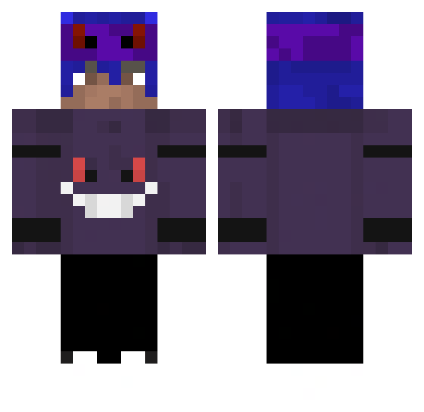 skipiiN Minecraft skin, front and back view