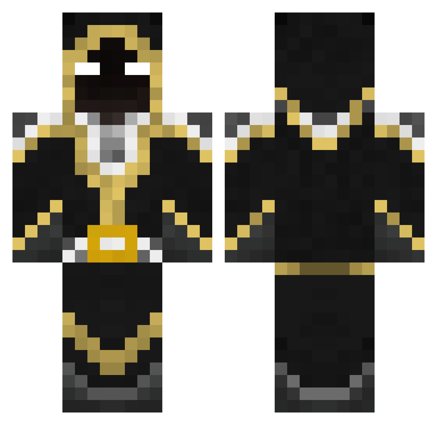 Psycholiquid Minecraft skin, front and back view