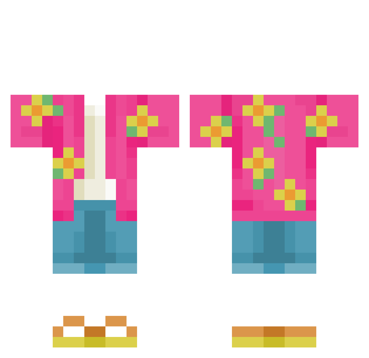 RoseGold_14 Minecraft skin, front and back view