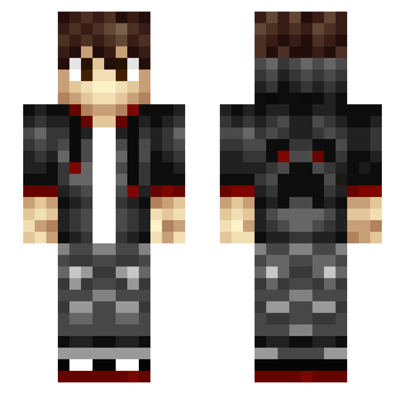 Trendix Minecraft skin, front and back view