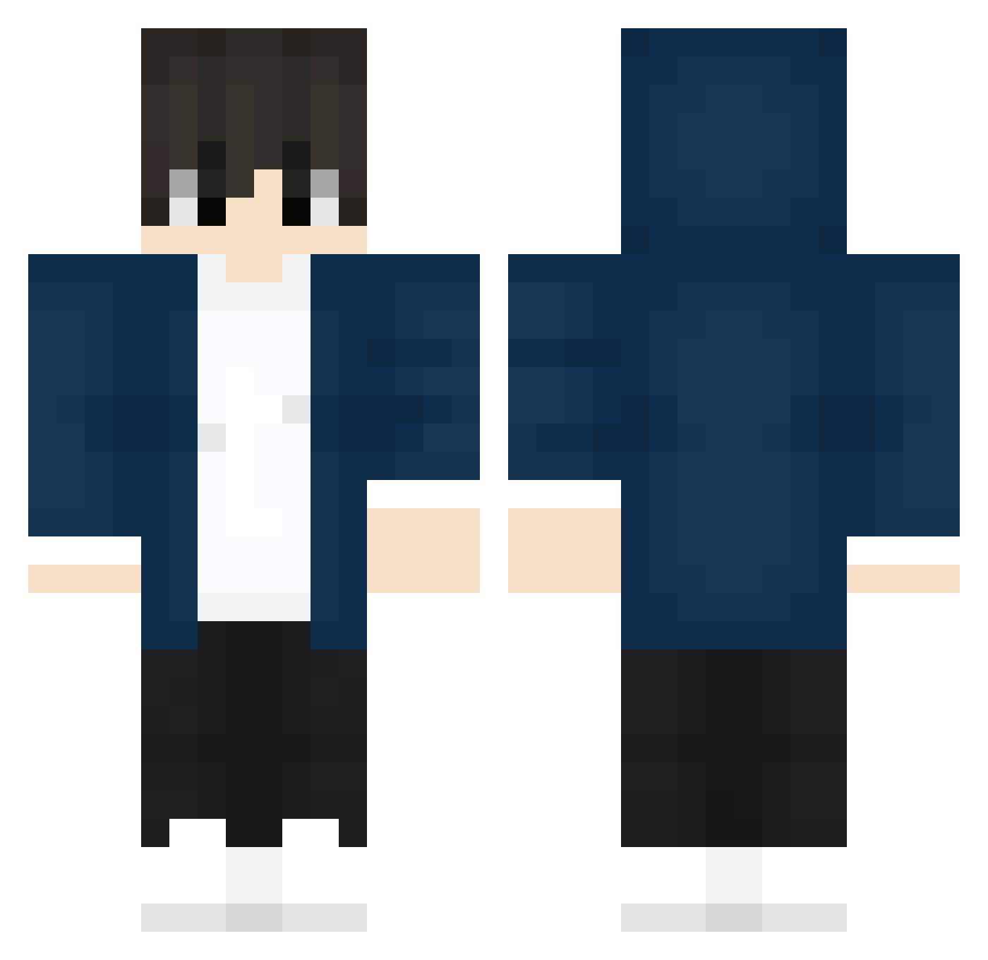 ToJi Minecraft skin, front and back view