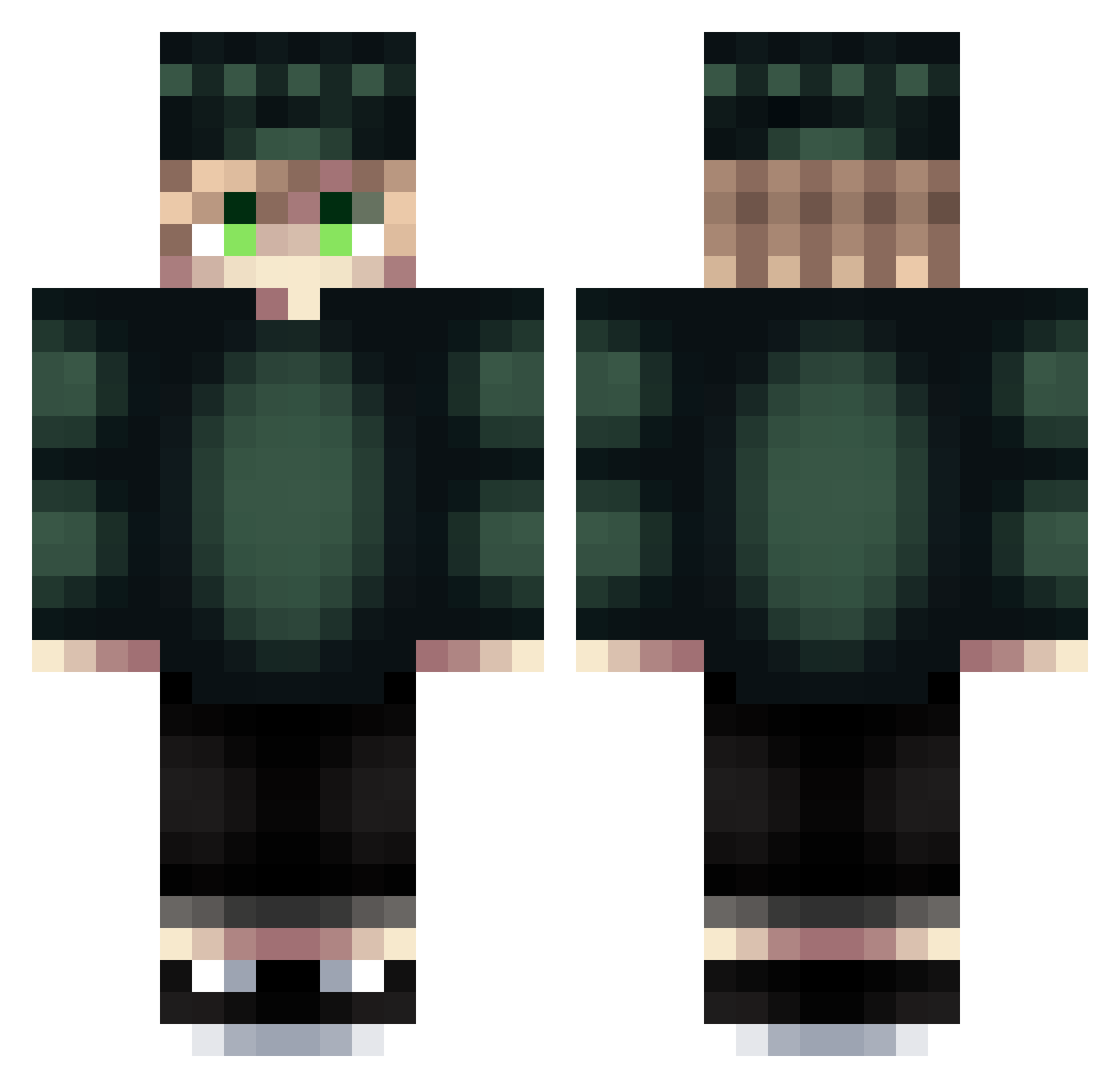 Urahara Minecraft skin, front and back view
