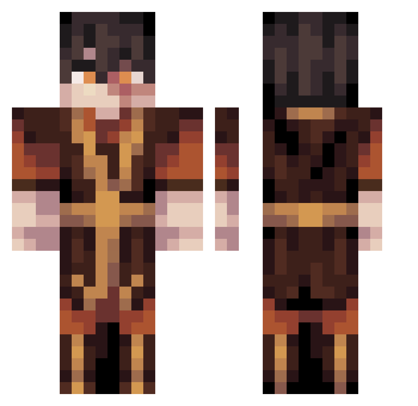 DannyDevitt Minecraft skin, front and back view