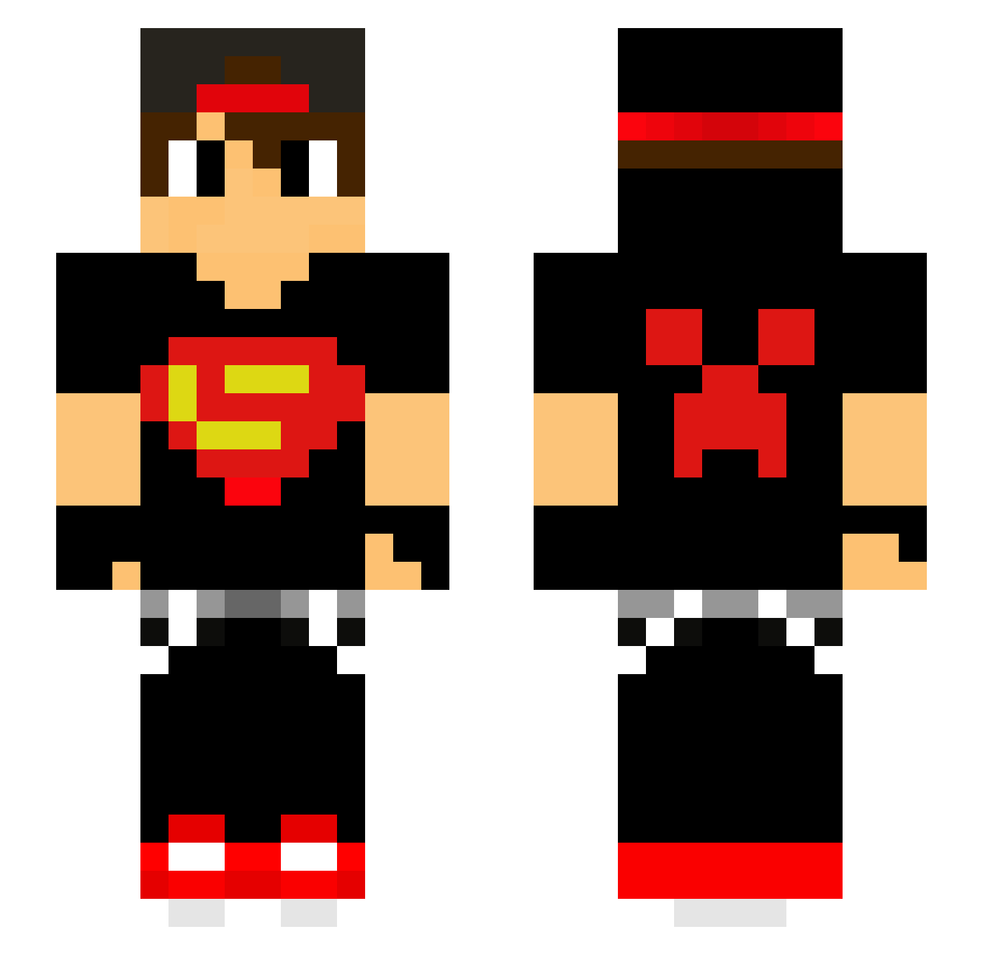 zentiouss Minecraft skin, front and back view
