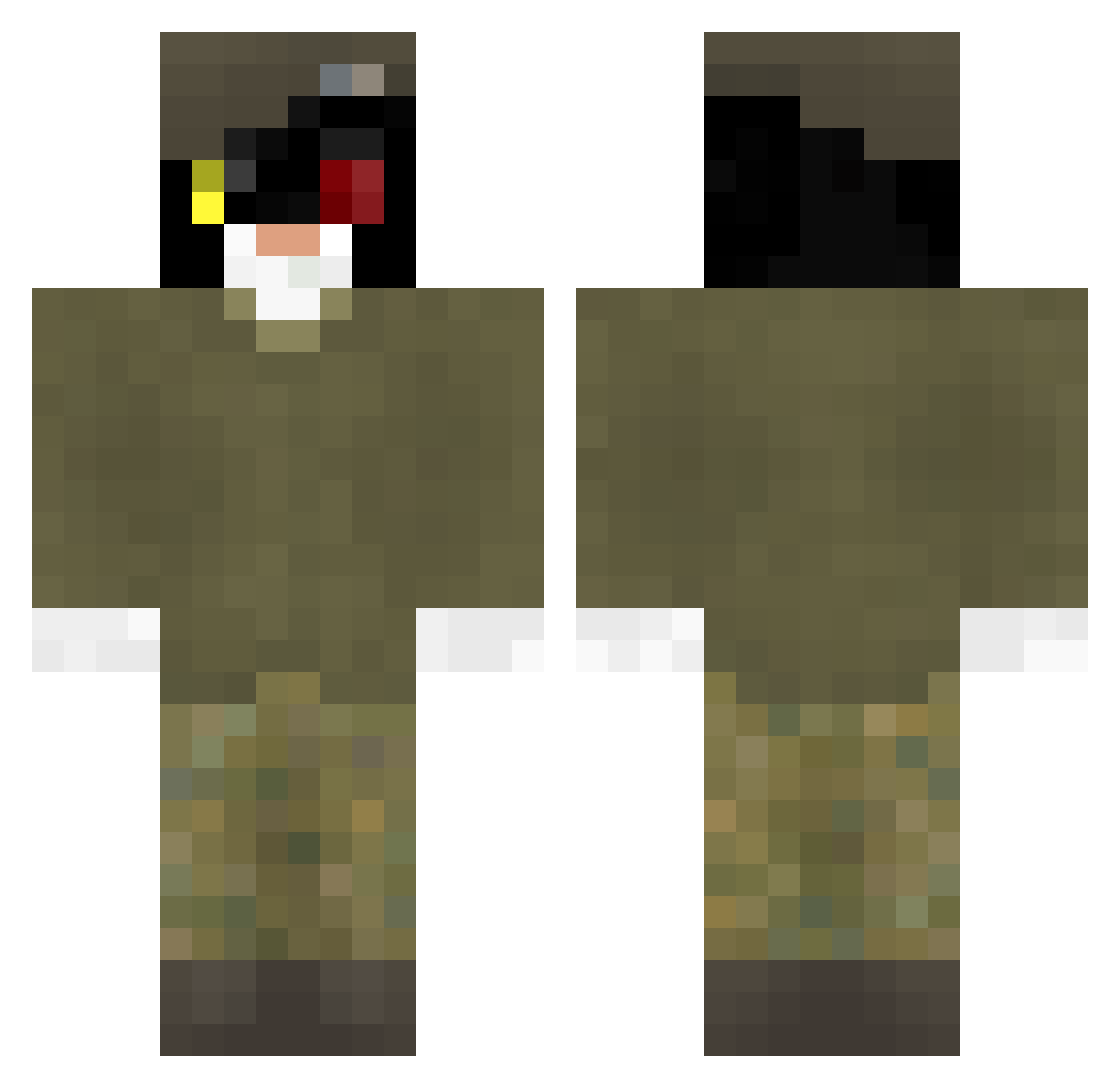 Acloreit Minecraft skin, front and back view