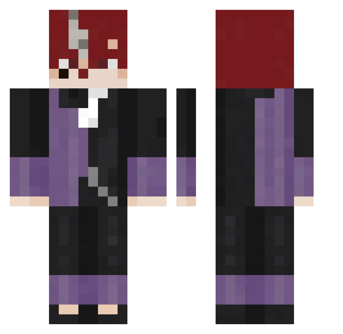activizing Minecraft skin, front and back view
