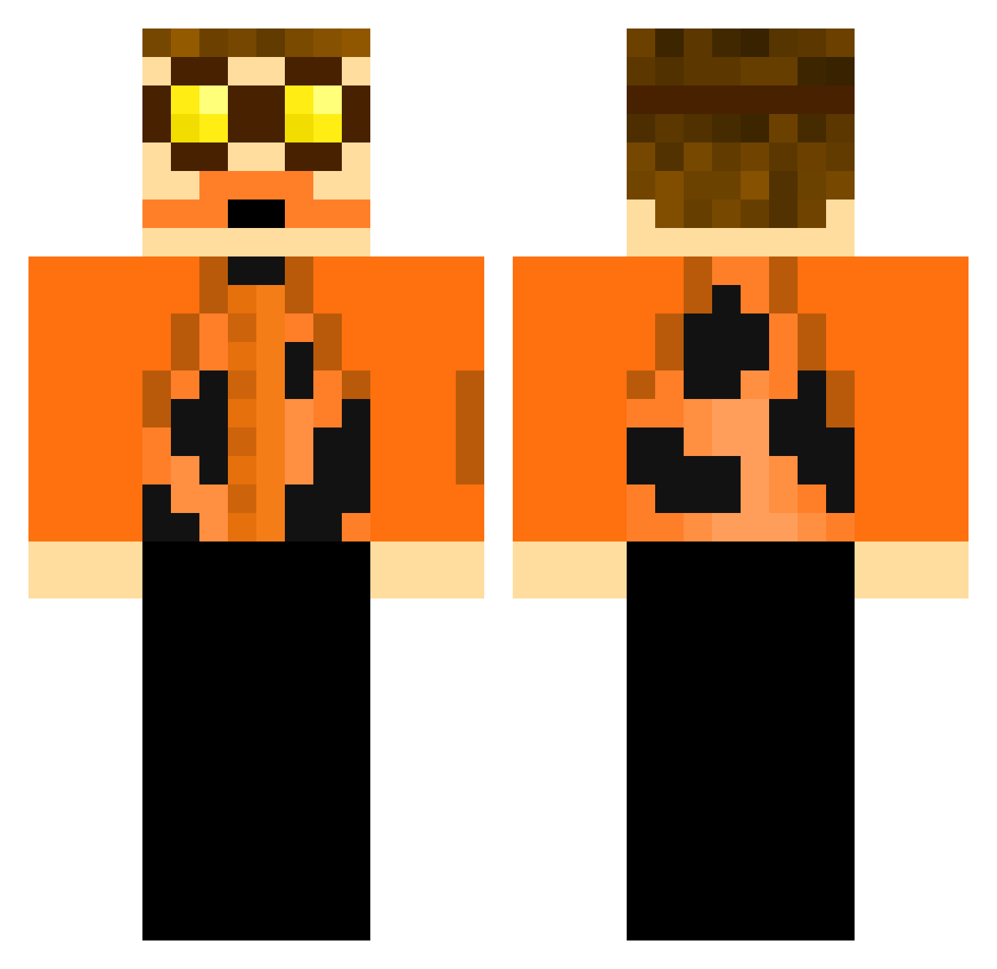 Parjos Minecraft skin, front and back view