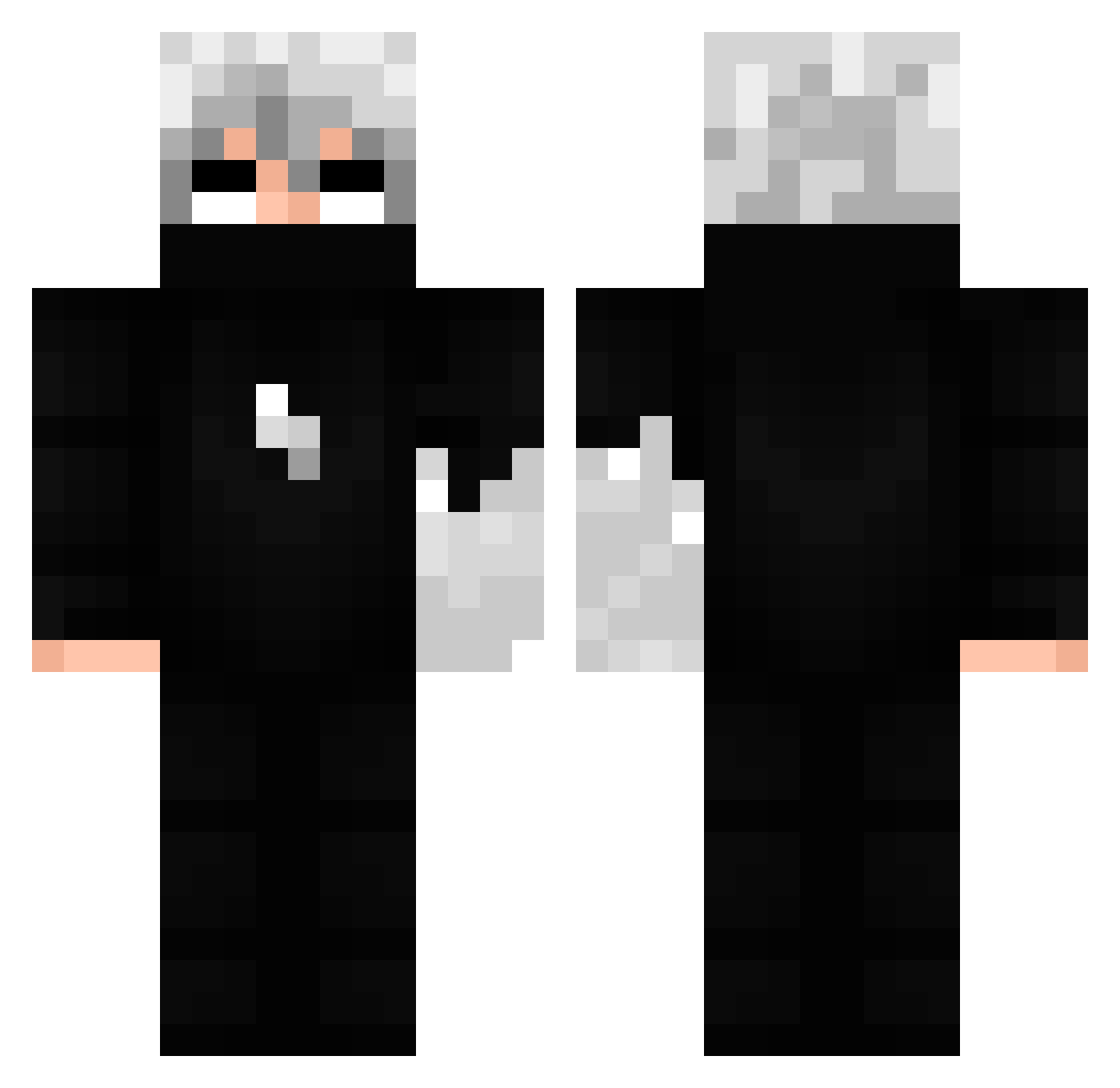 Z3DETV Minecraft skin, front and back view