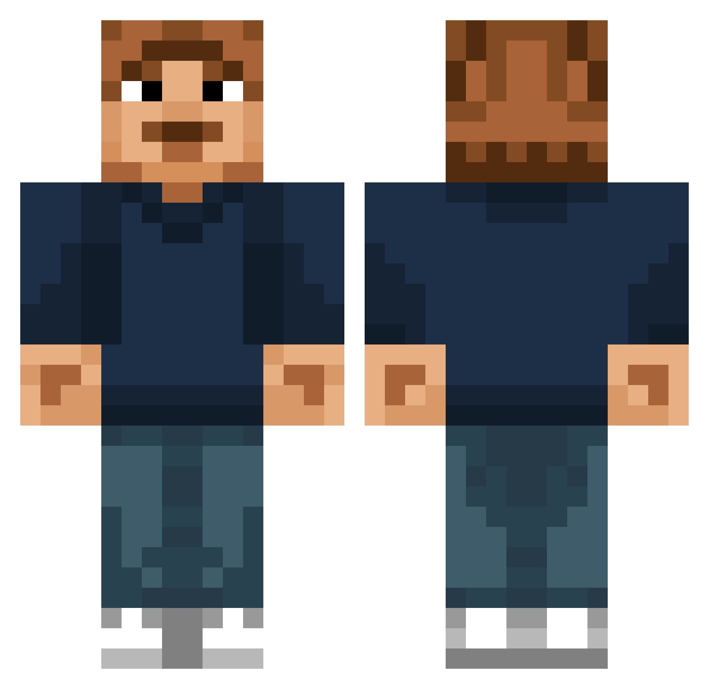 Sitnop Minecraft skin, front and back view