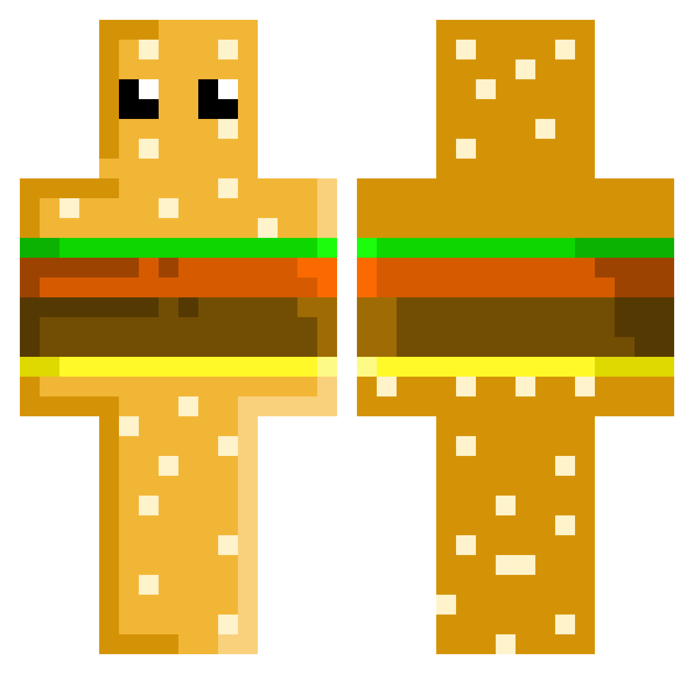 Av_Burger Minecraft skin, front and back view