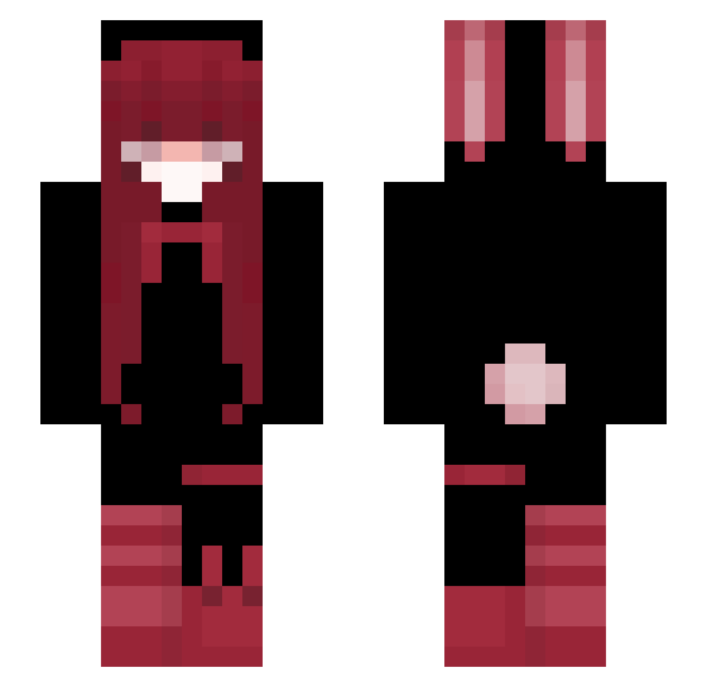 sakuki Minecraft skin, front and back view