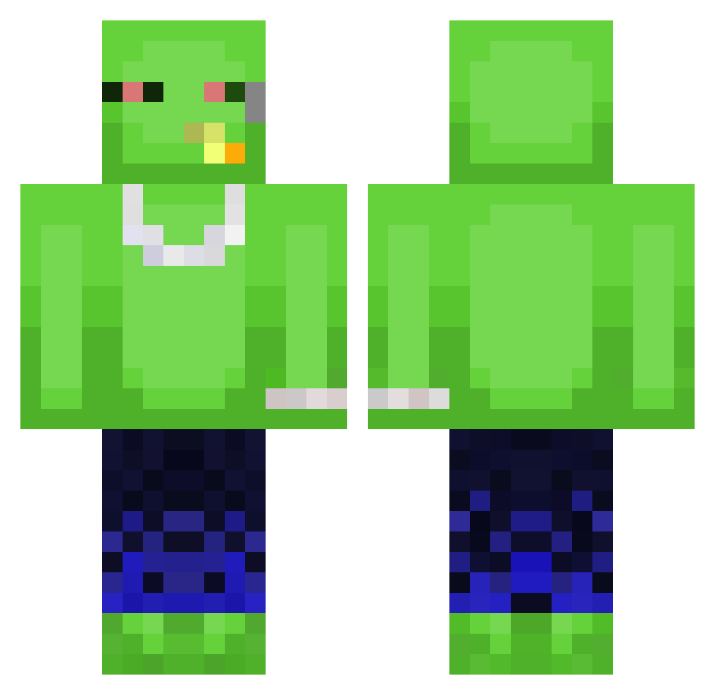 teatiin Minecraft skin, front and back view