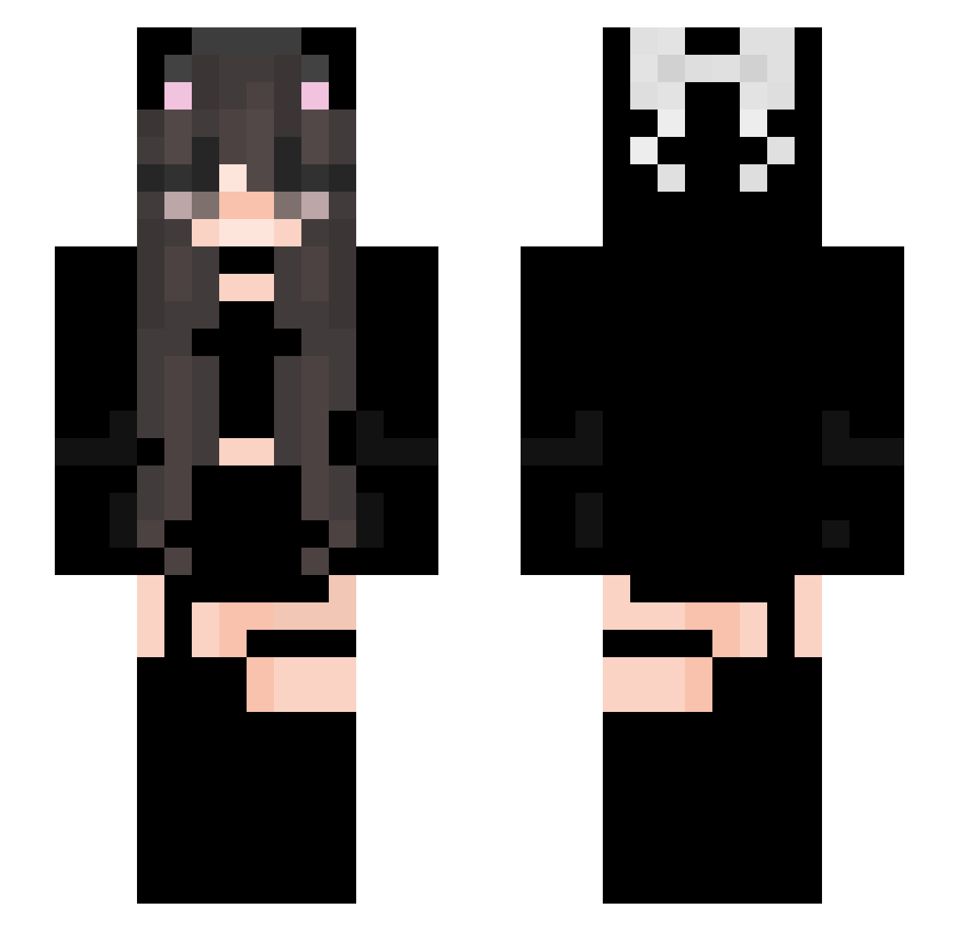 ZevixPL Minecraft skin, front and back view