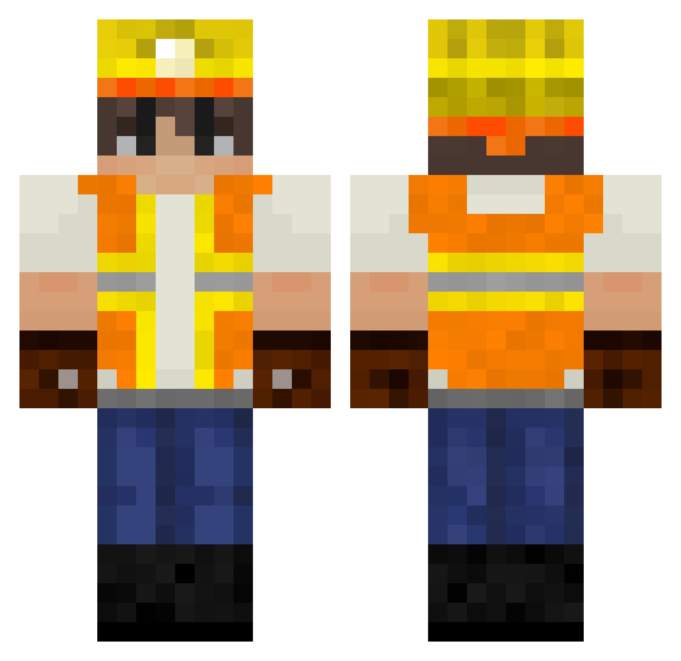 MakYooR Minecraft skin, front and back view