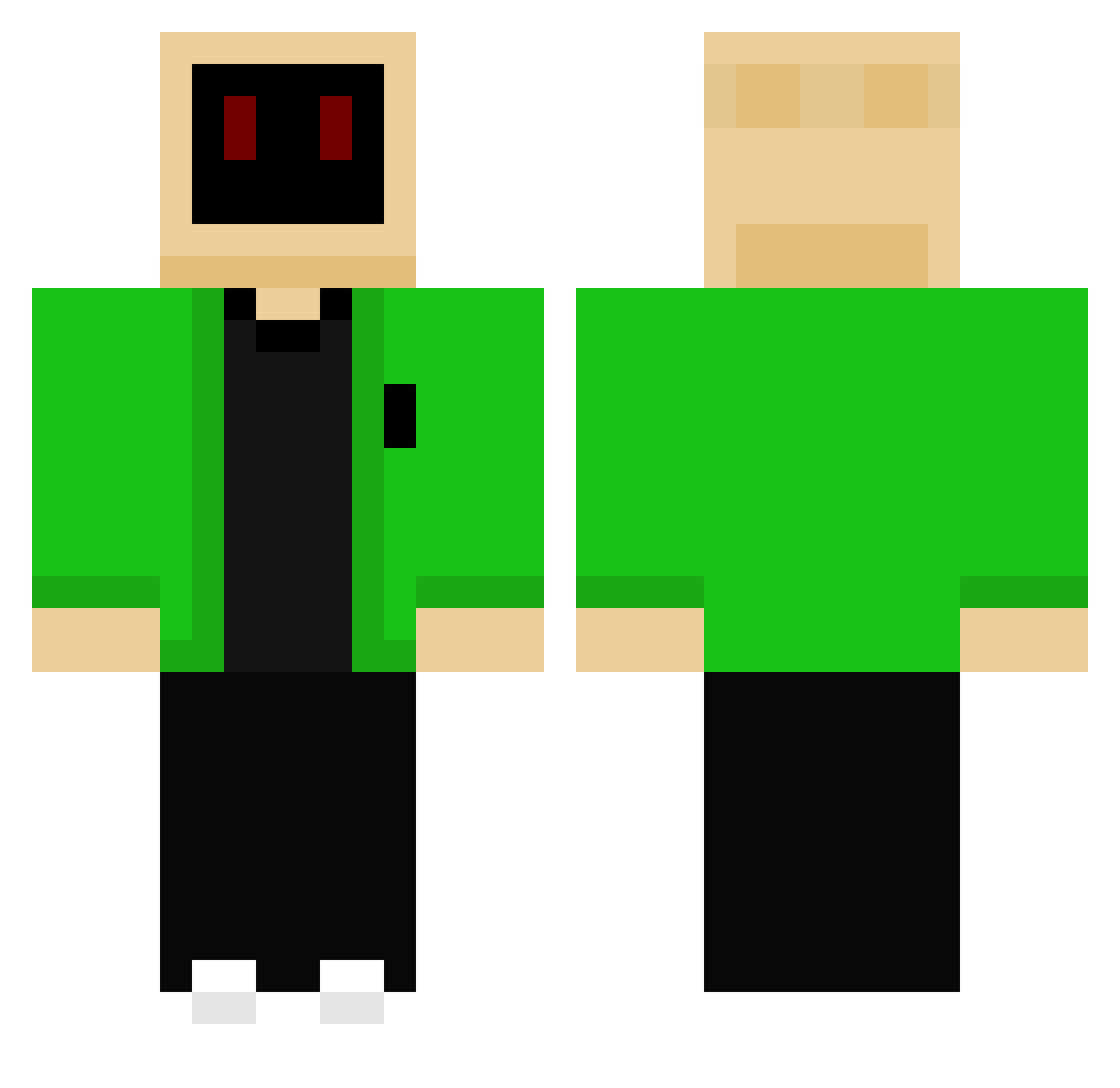 RoldiTwo Minecraft skin, front and back view