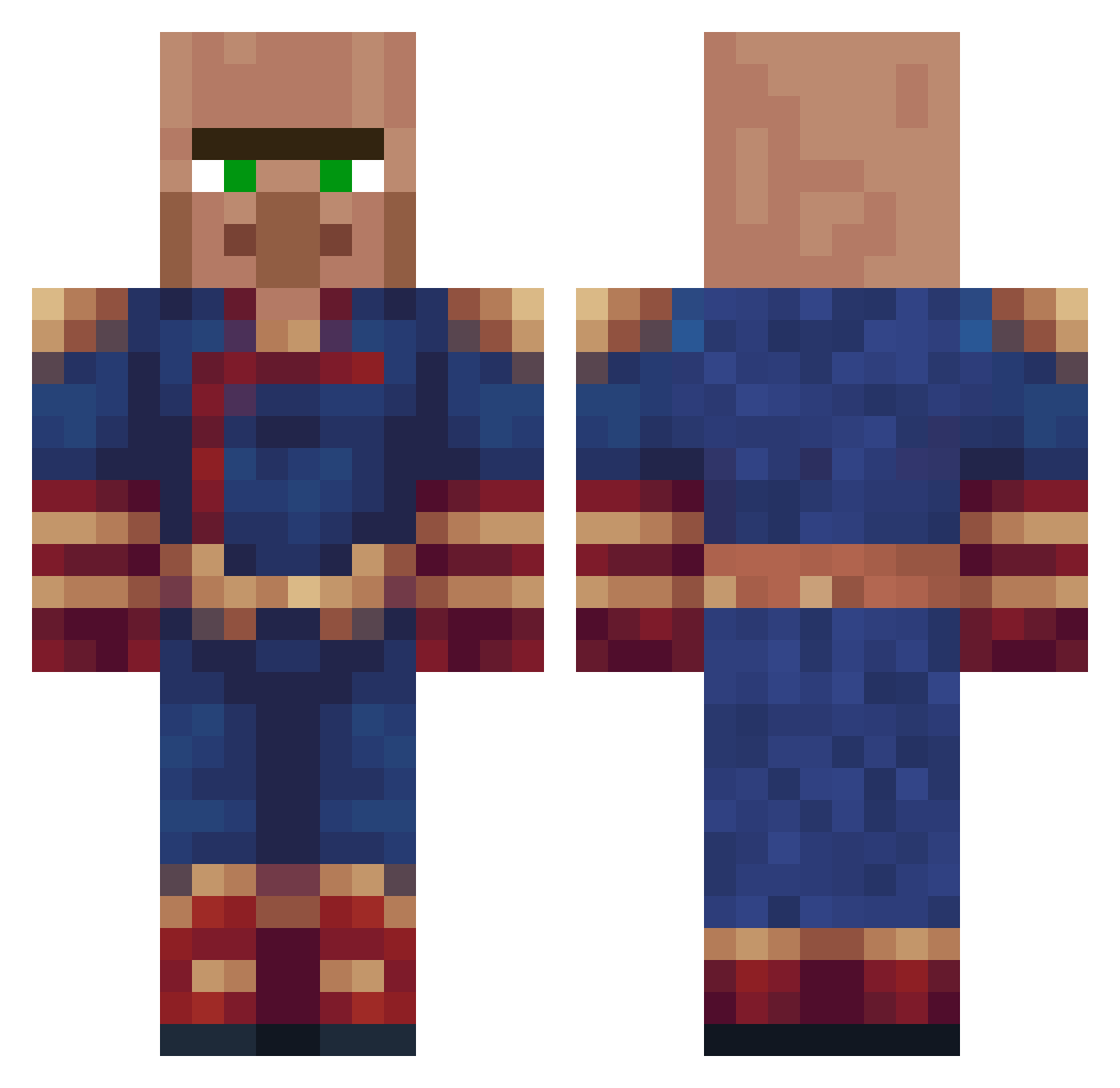 Biturb0Br0s Minecraft skin, front and back view
