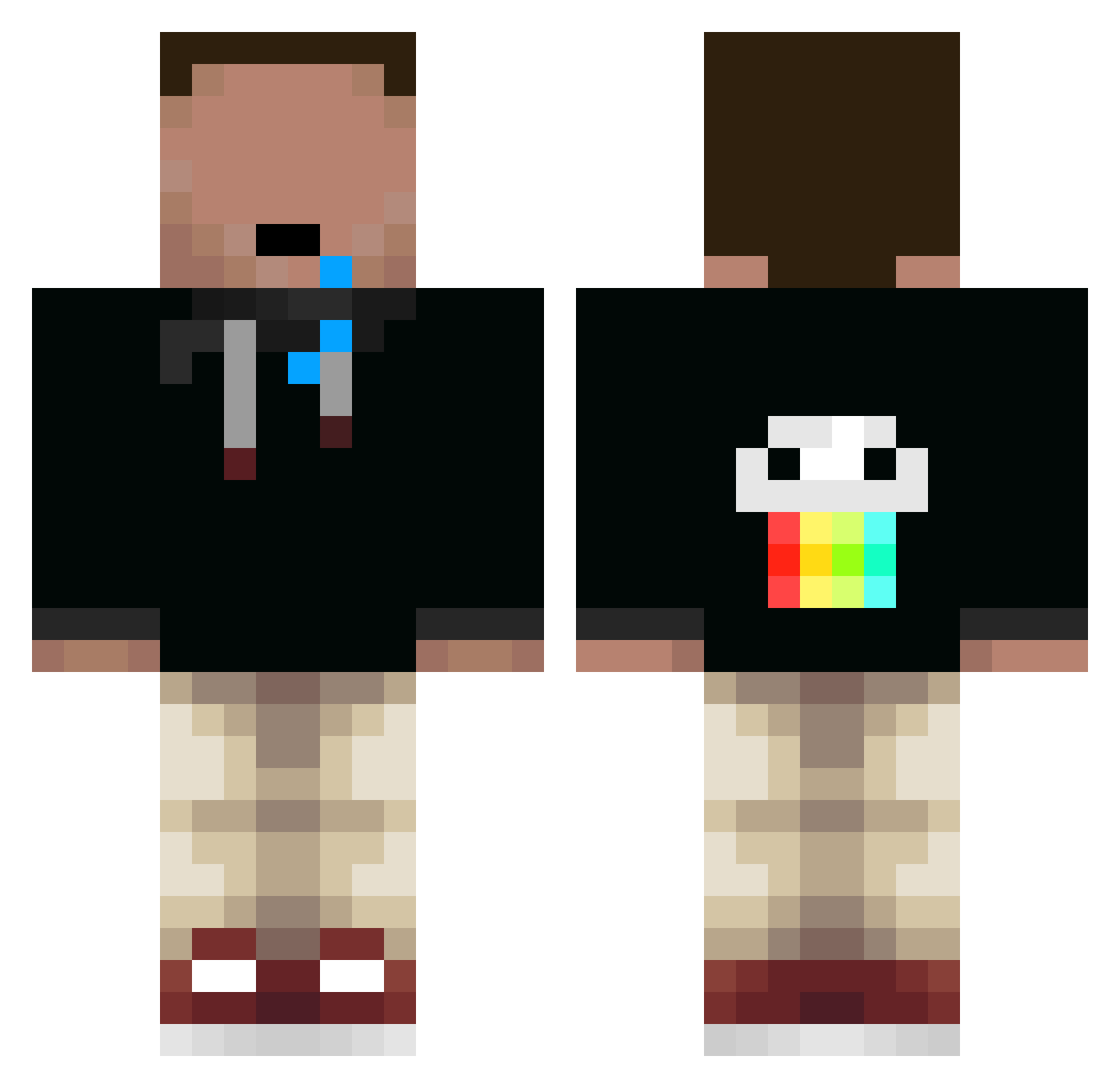 ZOROGAMINGYT Minecraft skin, front and back view