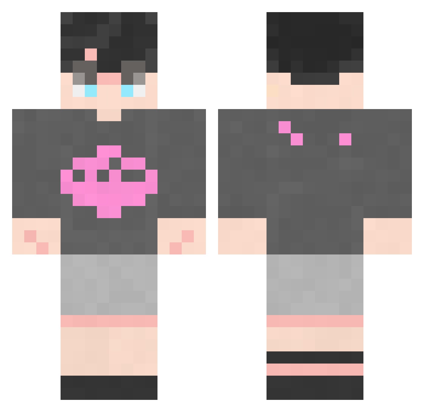 w0rtex167 Minecraft skin, front and back view