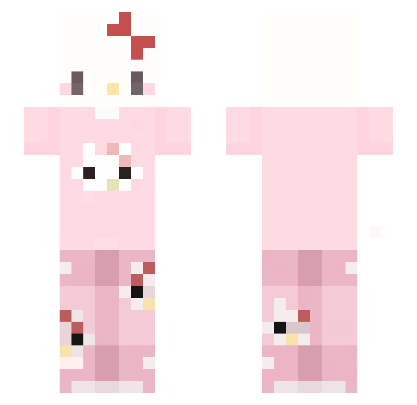 warmie13 Minecraft skin, front and back view