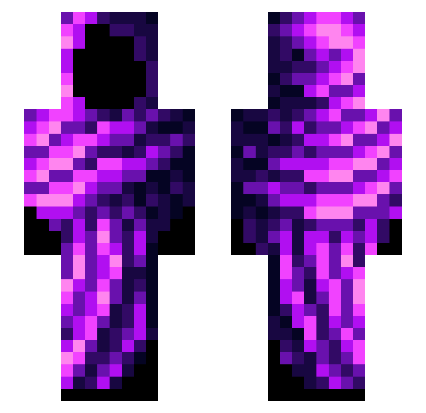 iExle Minecraft skin, front and back view