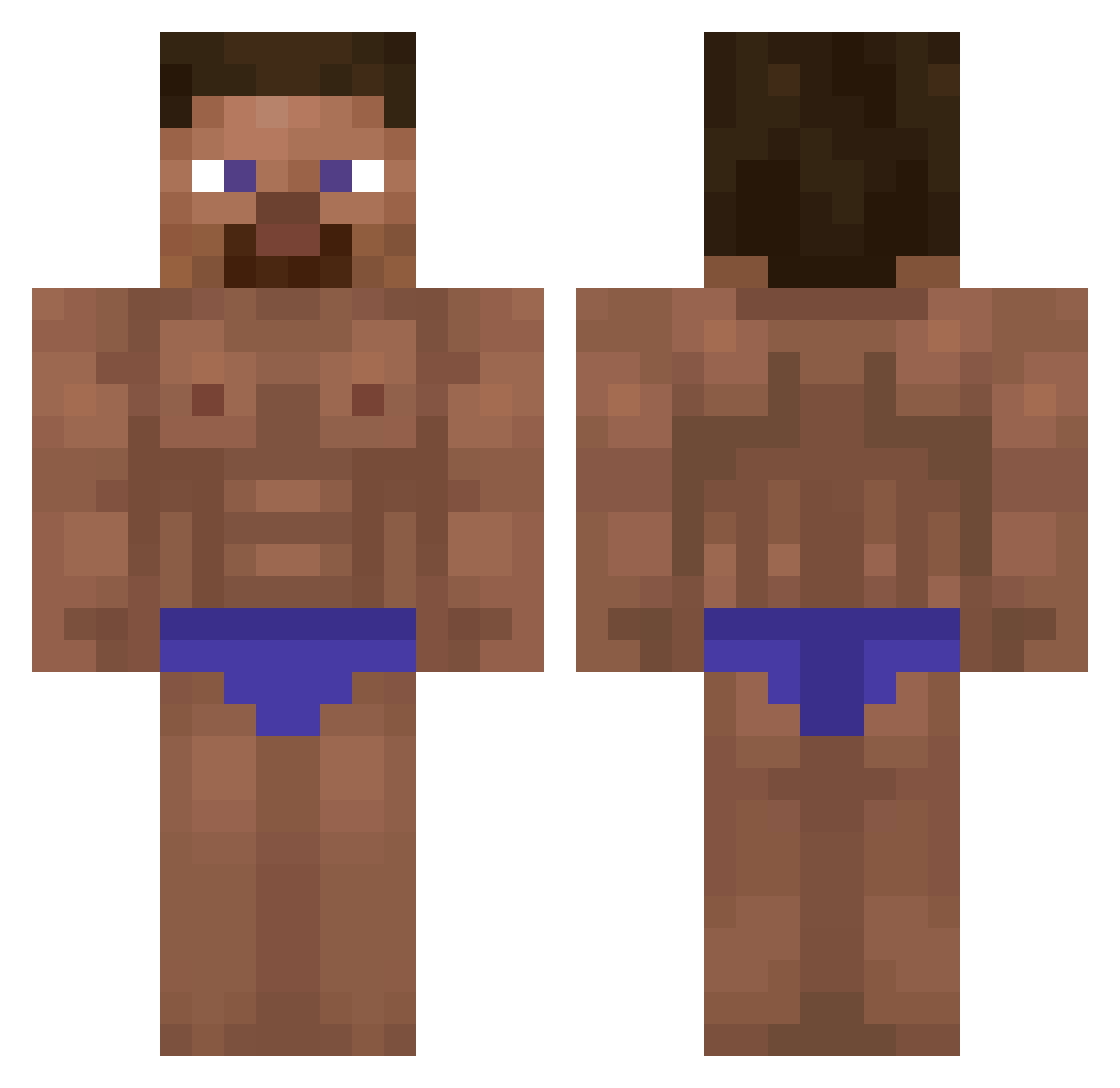 Vqxssi Minecraft skin, front and back view