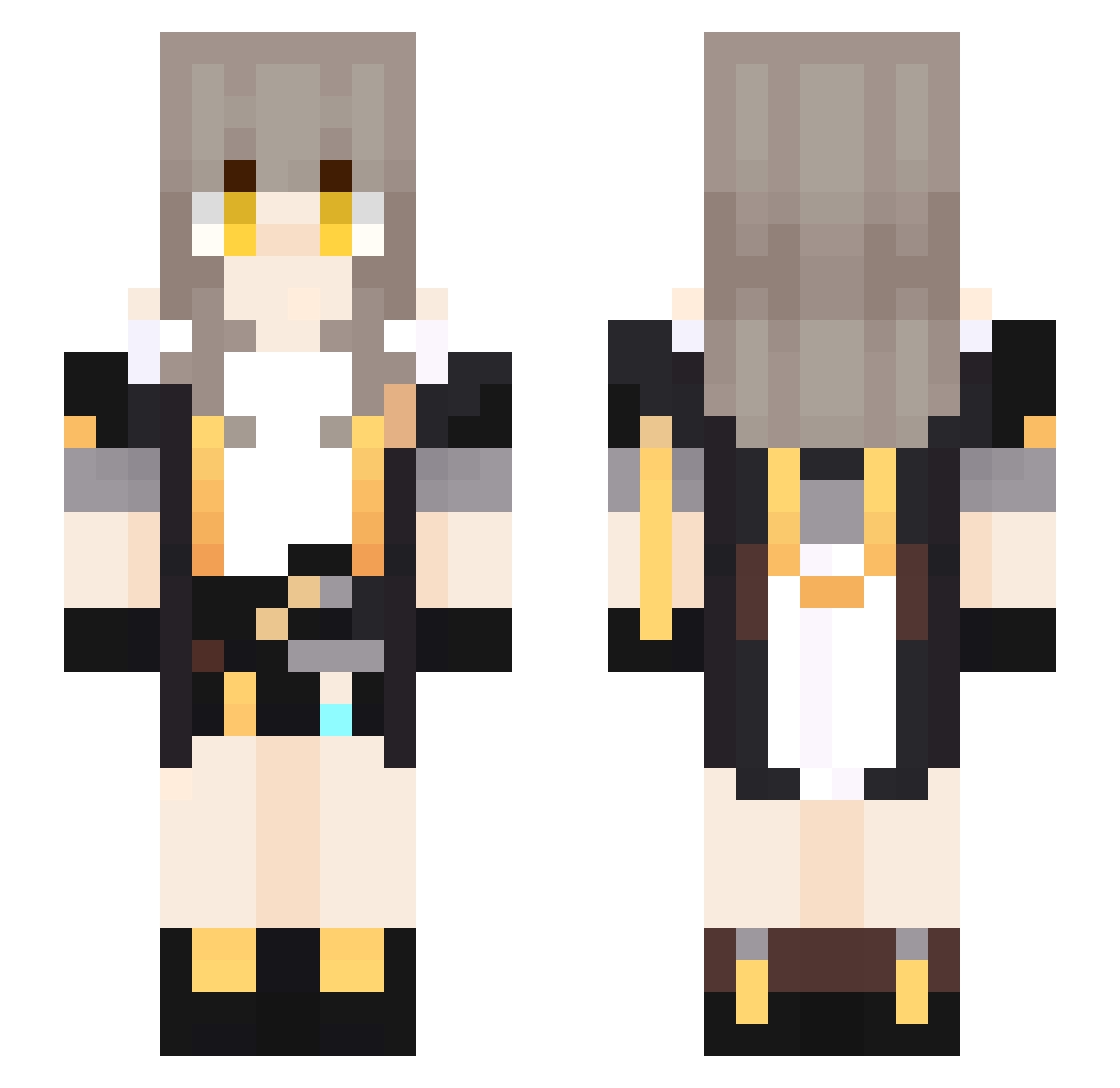 fredbyo Minecraft skin, front and back view