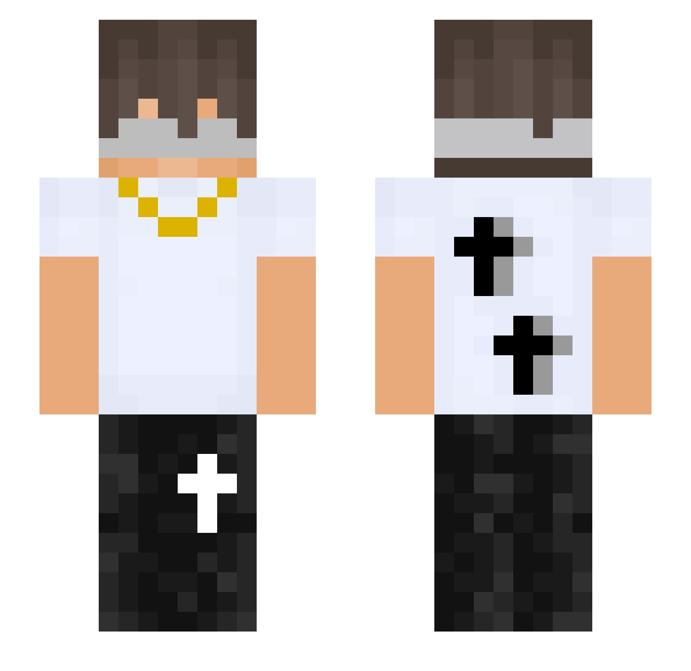 Dreadlittle Minecraft skin, front and back view