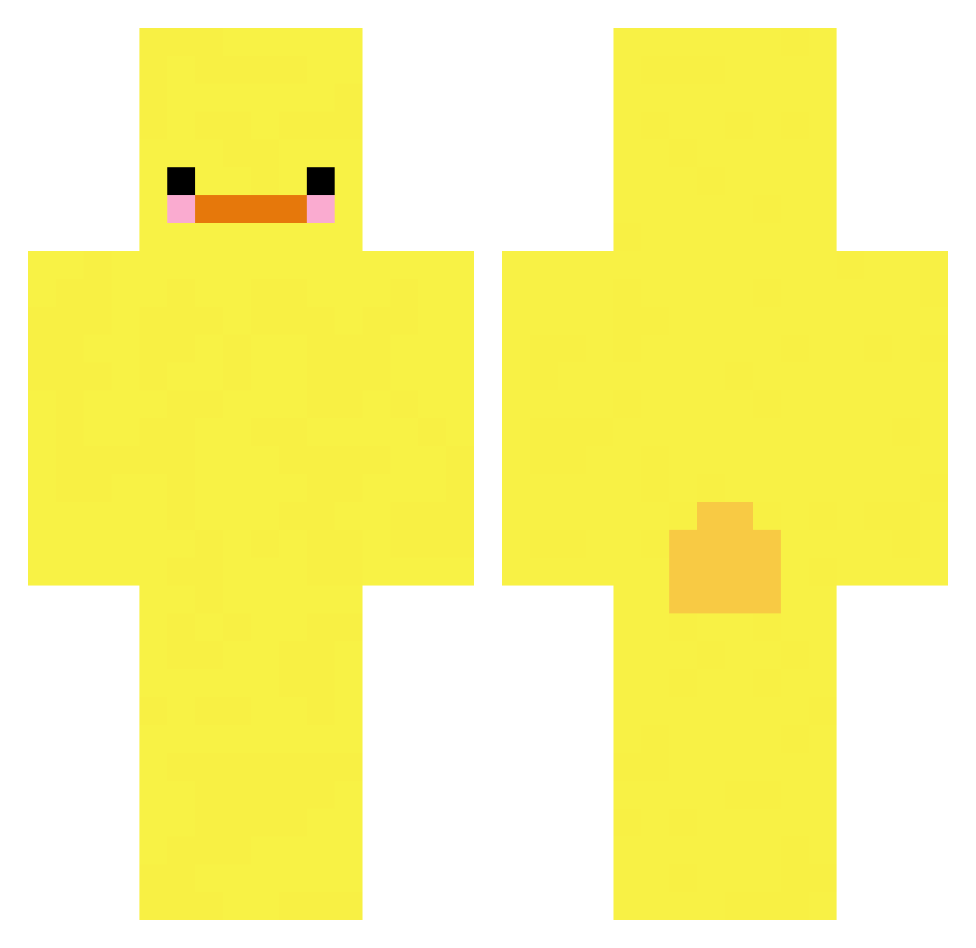Quakie Minecraft skin, front and back view