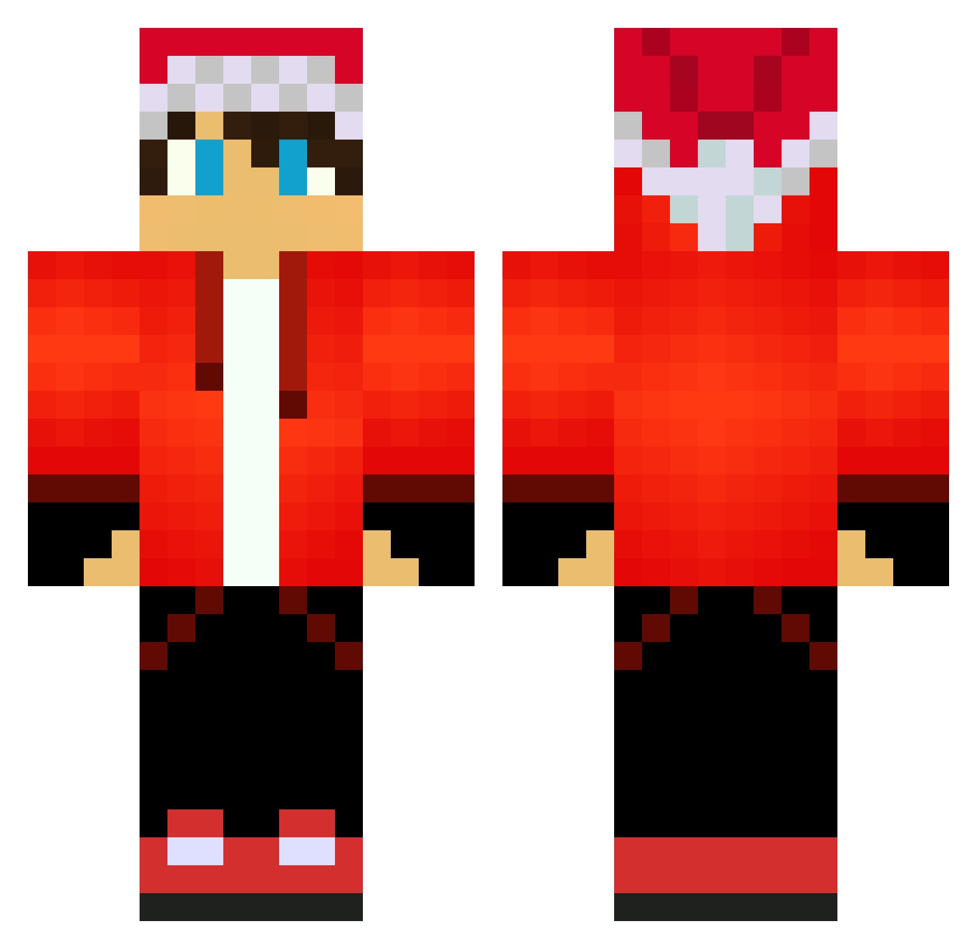Slimized Minecraft skin, front and back view