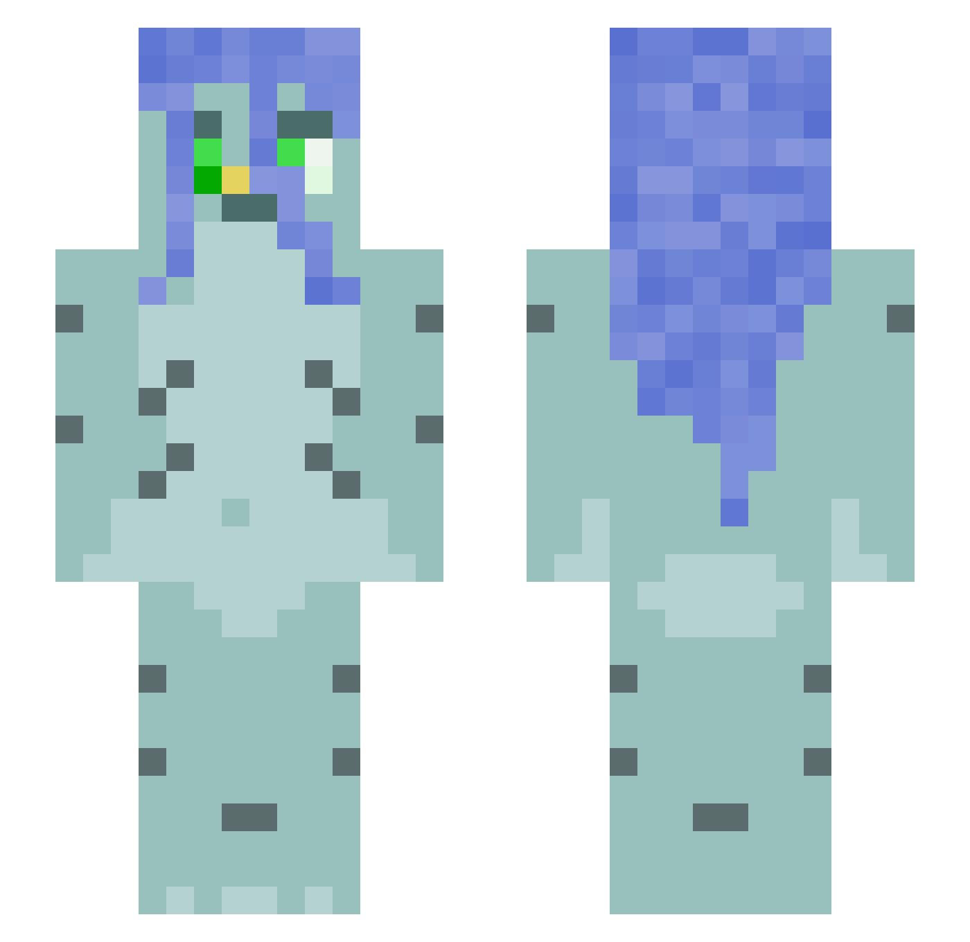 WannabeFemboi Minecraft skin, front and back view