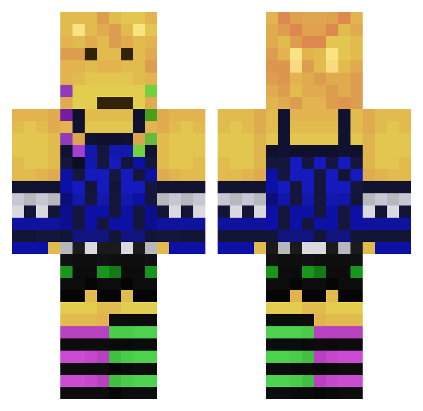 Mnextplays Minecraft skin, front and back view