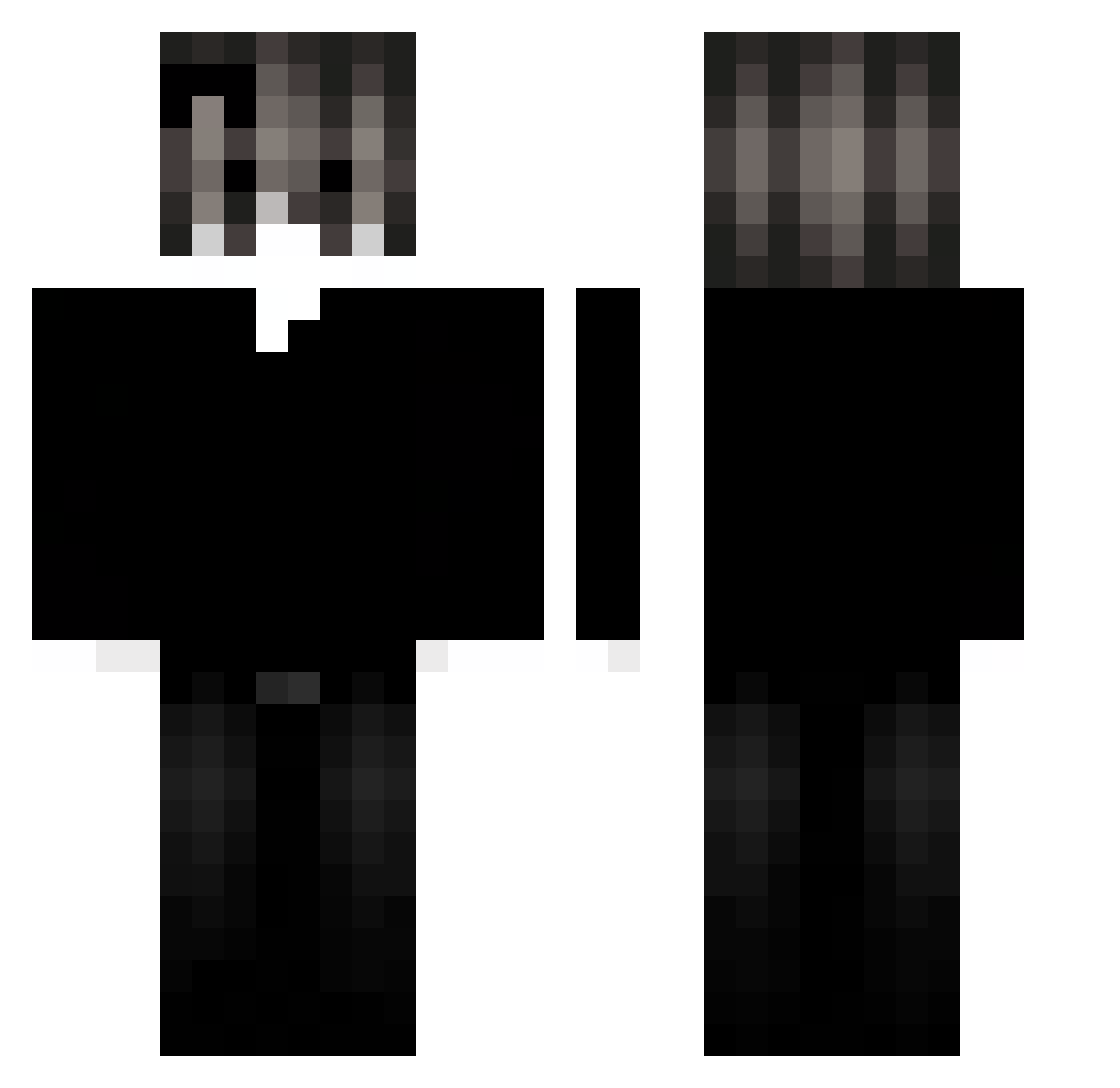 rrrr2 Minecraft skin, front and back view