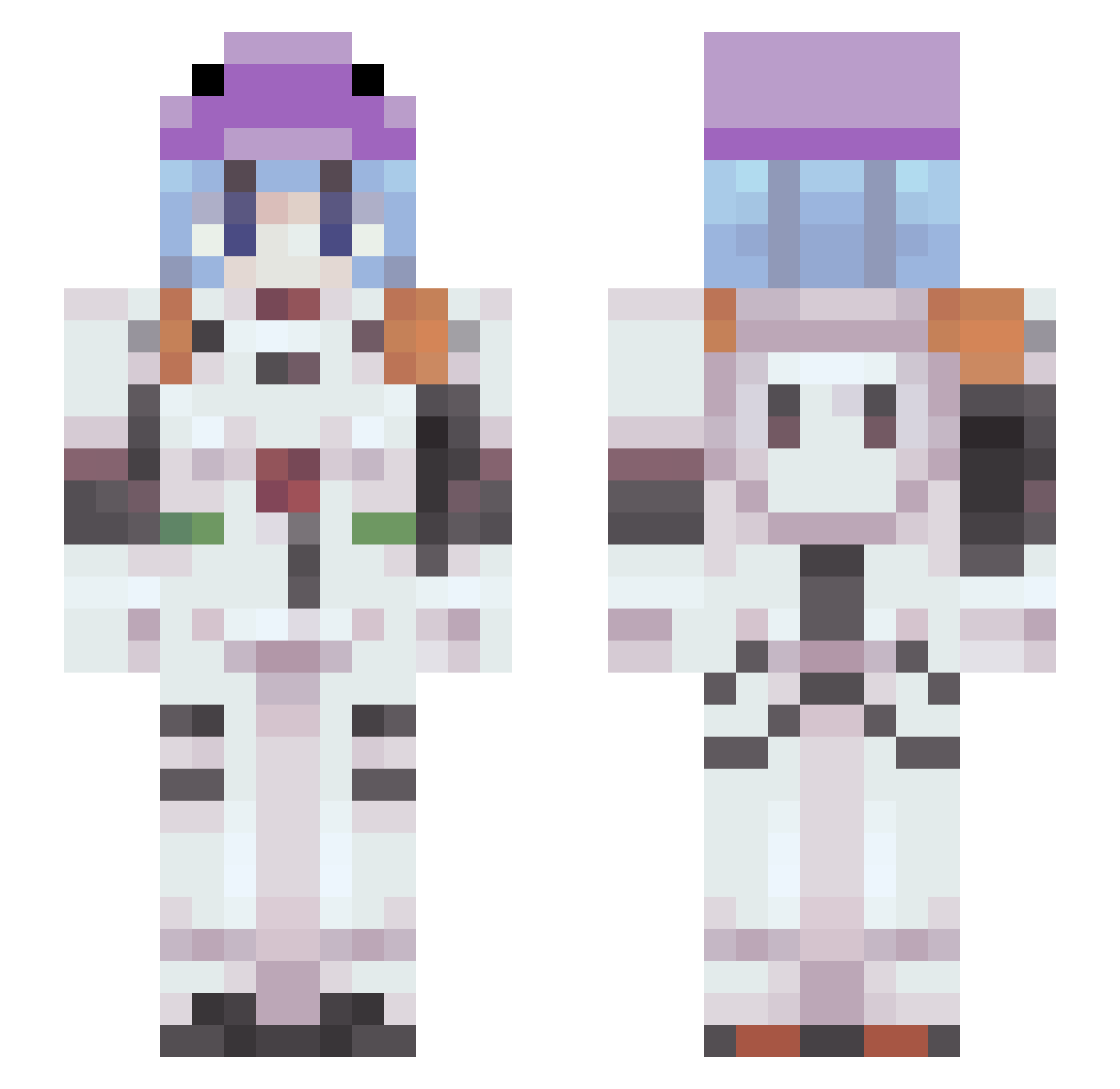 Wastyyyyyy Minecraft skin, front and back view