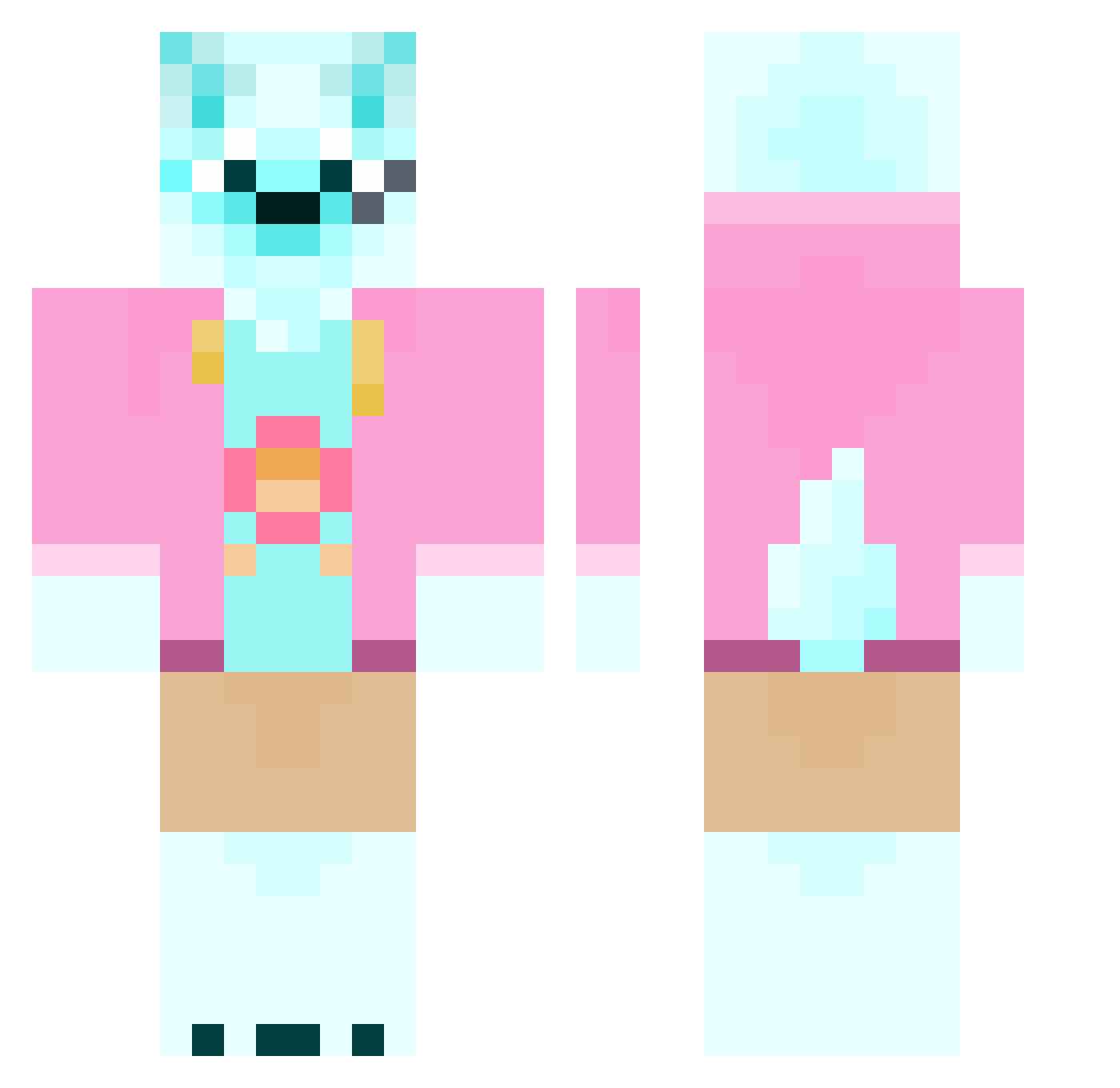 Lustri Minecraft skin, front and back view