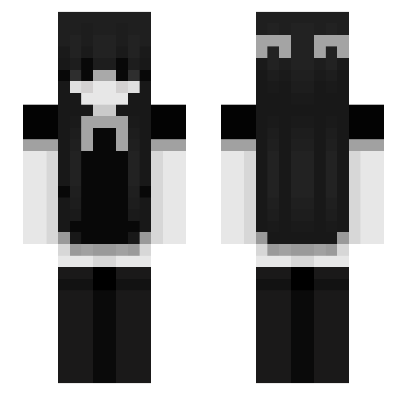 Simswaps Minecraft skin, front and back view