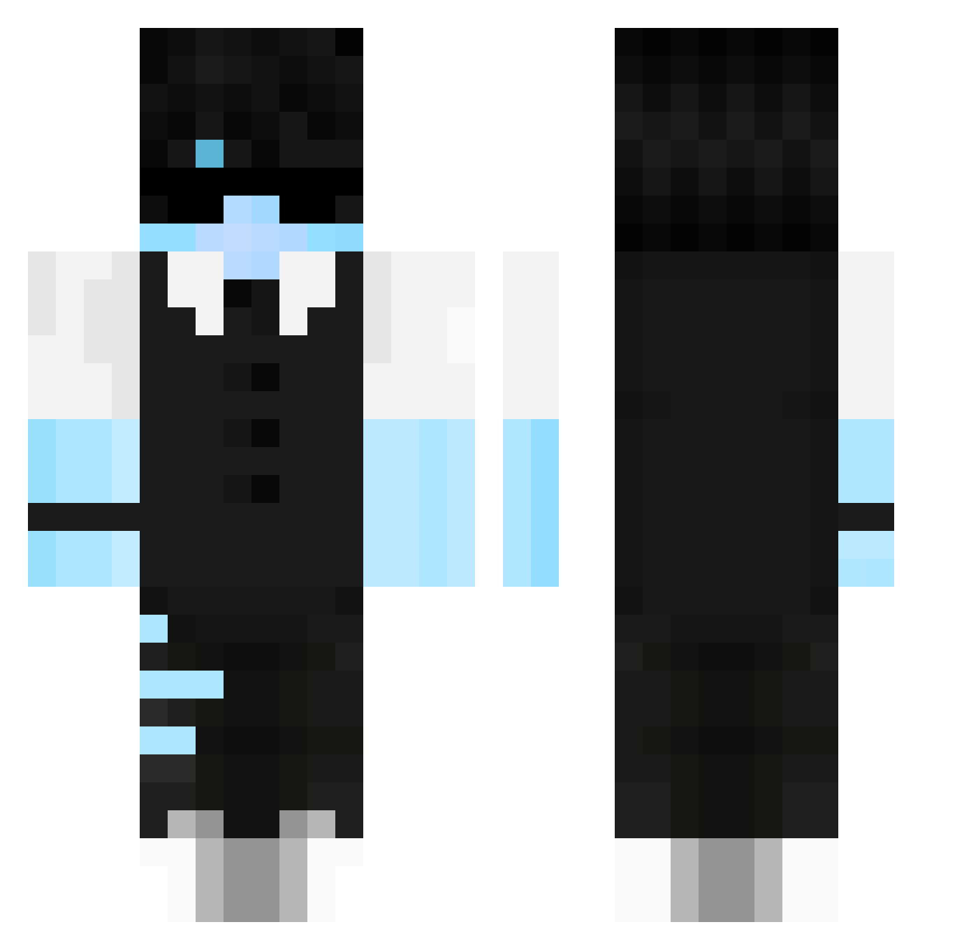 GojoWasTaken3825 Minecraft skin, front and back view