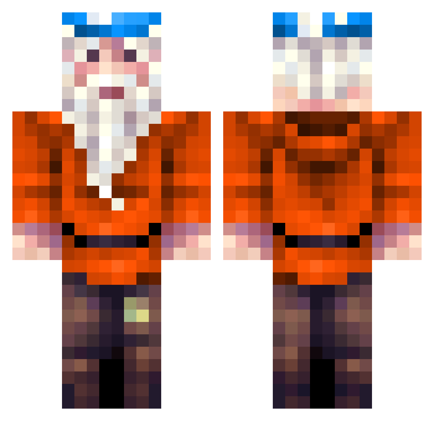 PositiveLol Minecraft skin, front and back view